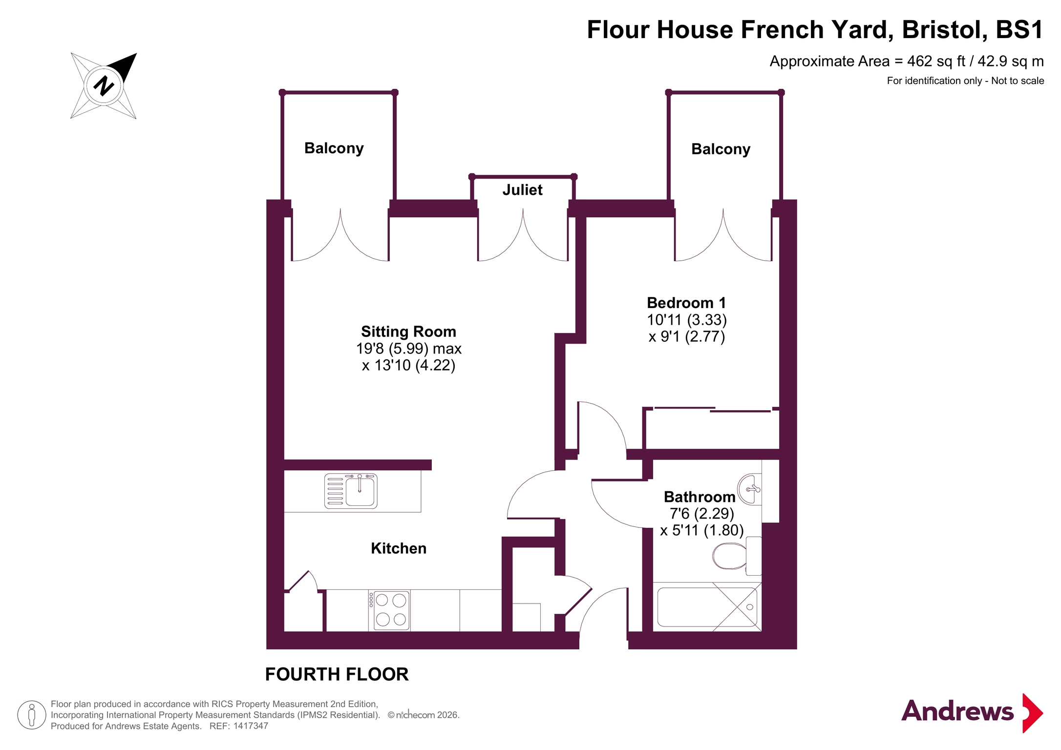 34 Flour House,, French Yard, Bristol floorplan