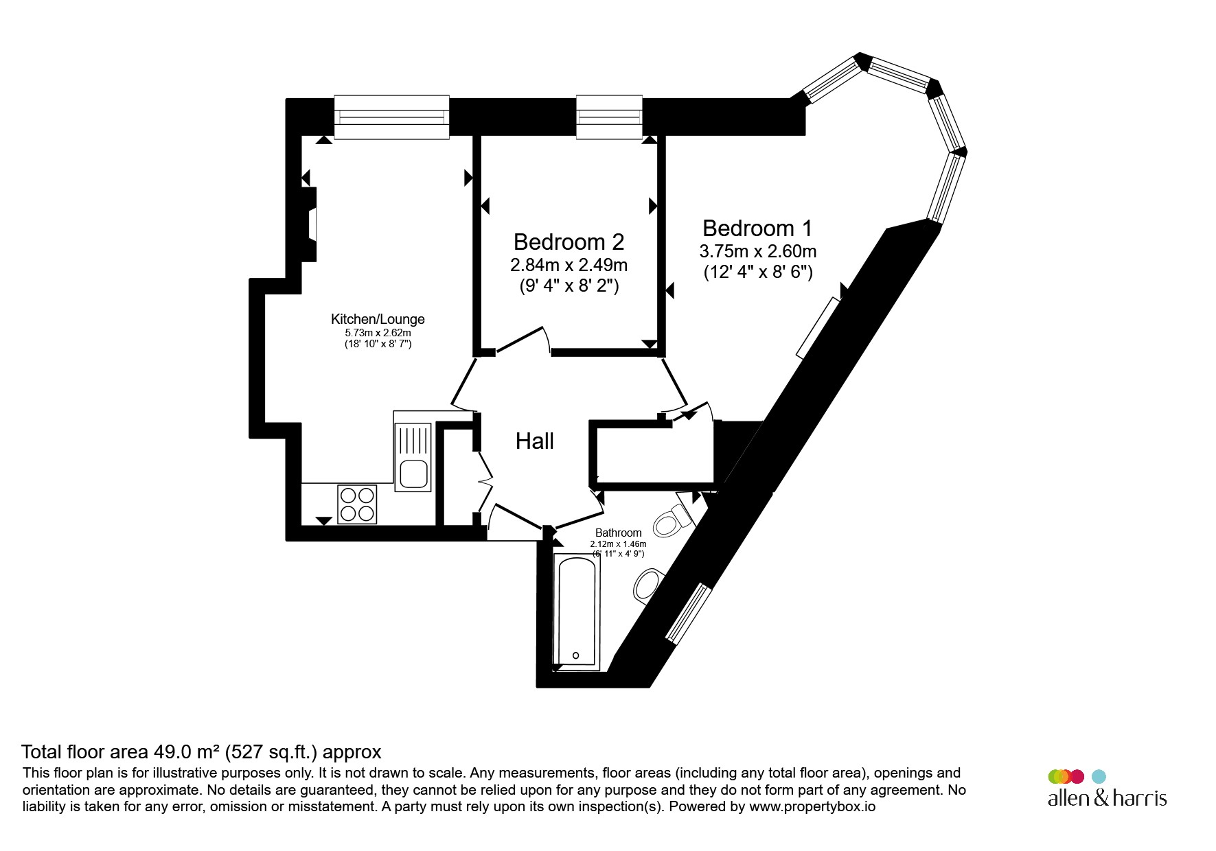 3/2, 177, Clarkston Road, Glasgow floorplan