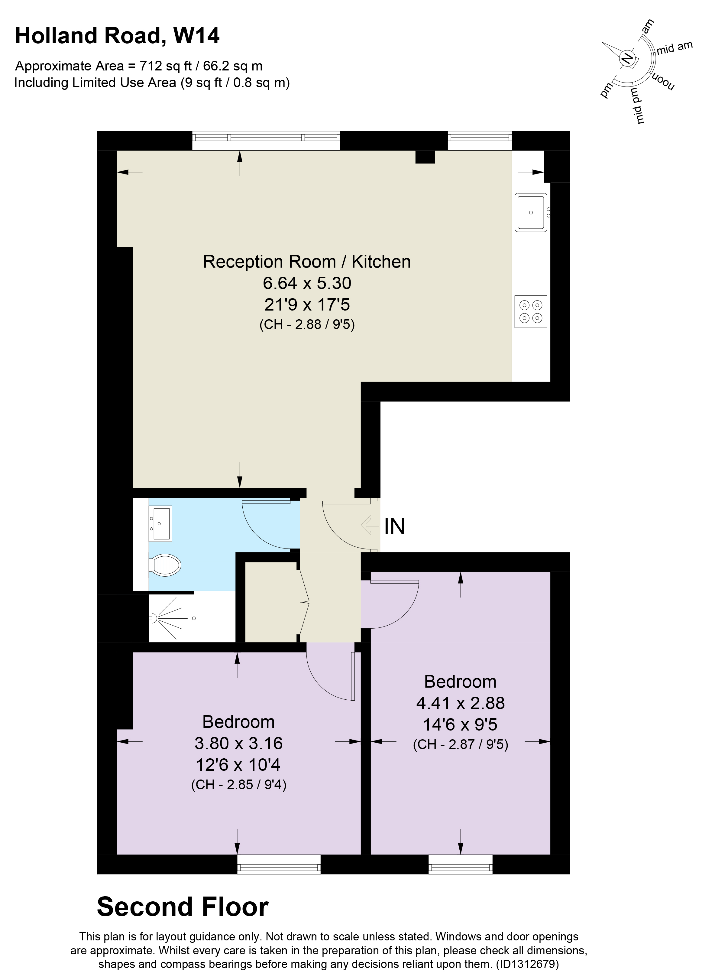 Flat D, 125, Holland Road, London floorplan