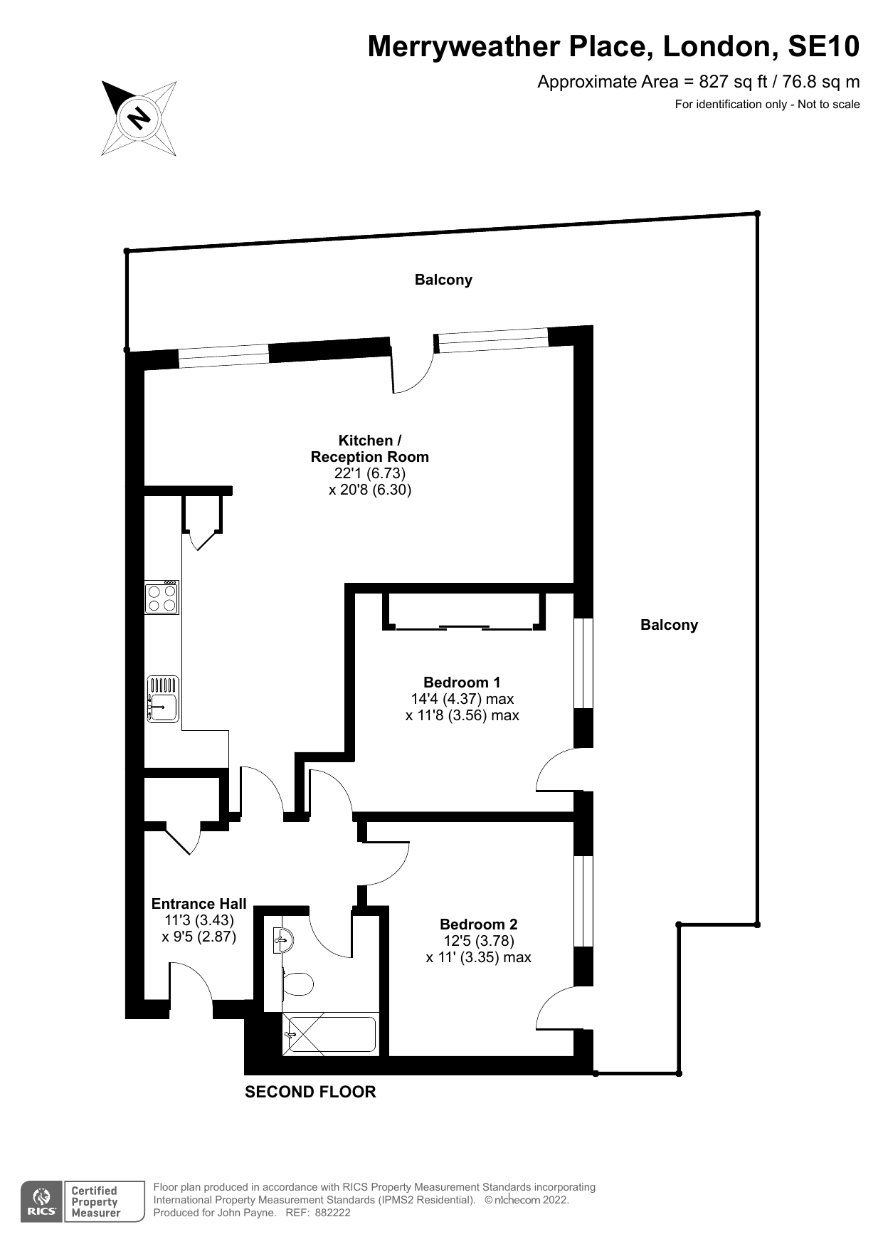 20, Torrent Lodge, 11, Merryweather Place, London floorplan