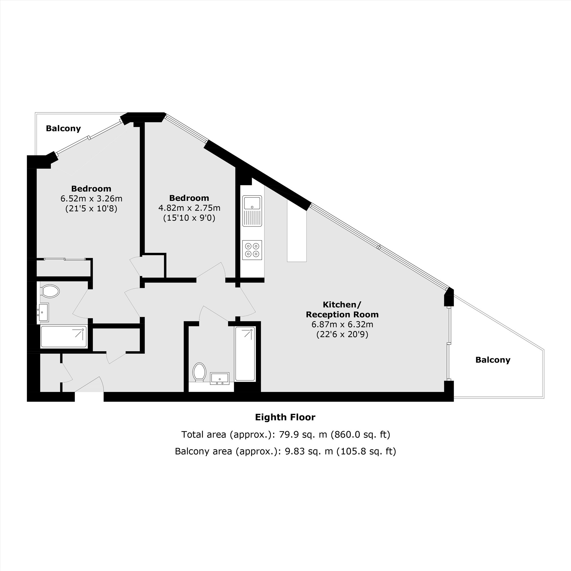 Apartment 48, 1, Riverlight Quay, London floorplan