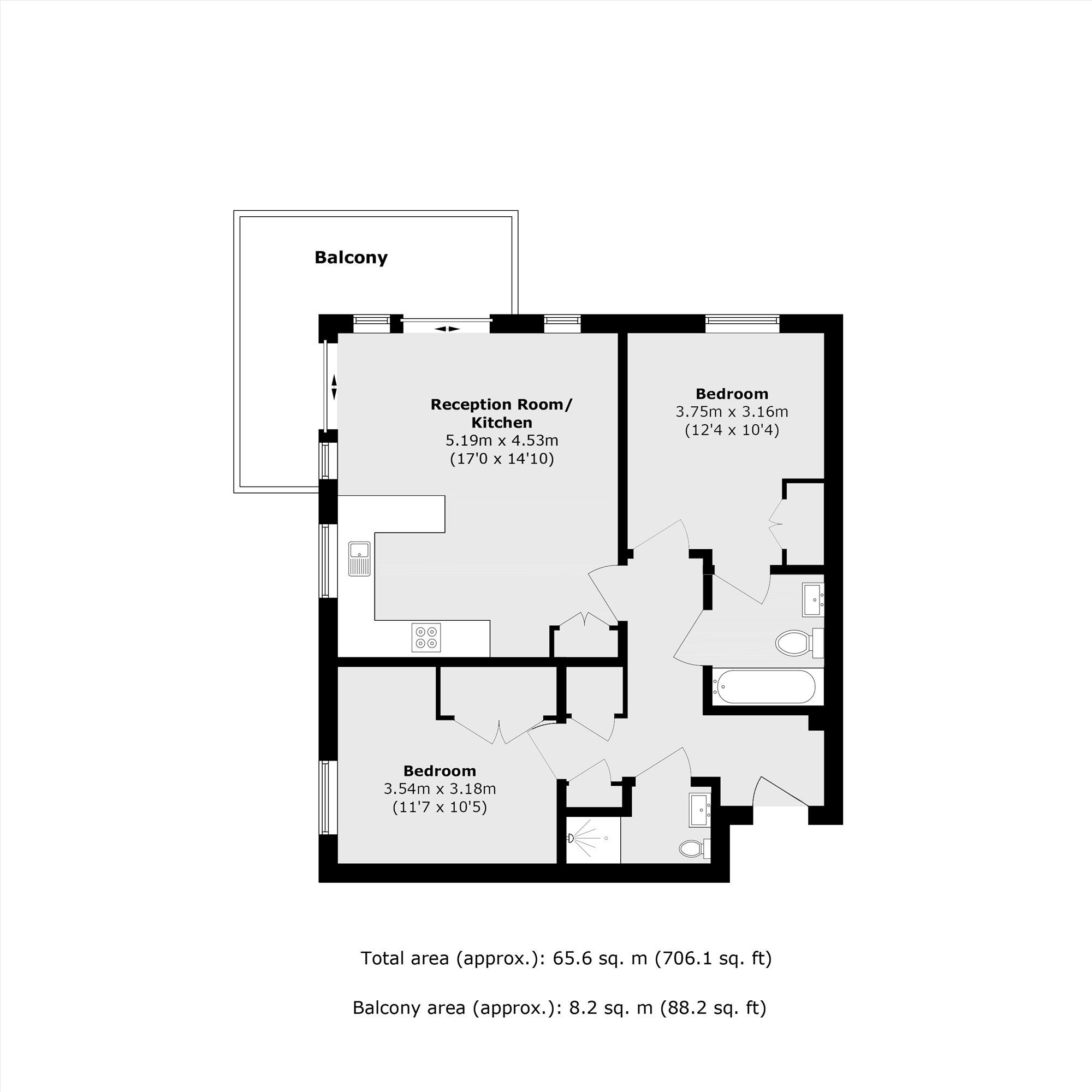 Flat 34, 9, Evan Cook Close, London floorplan