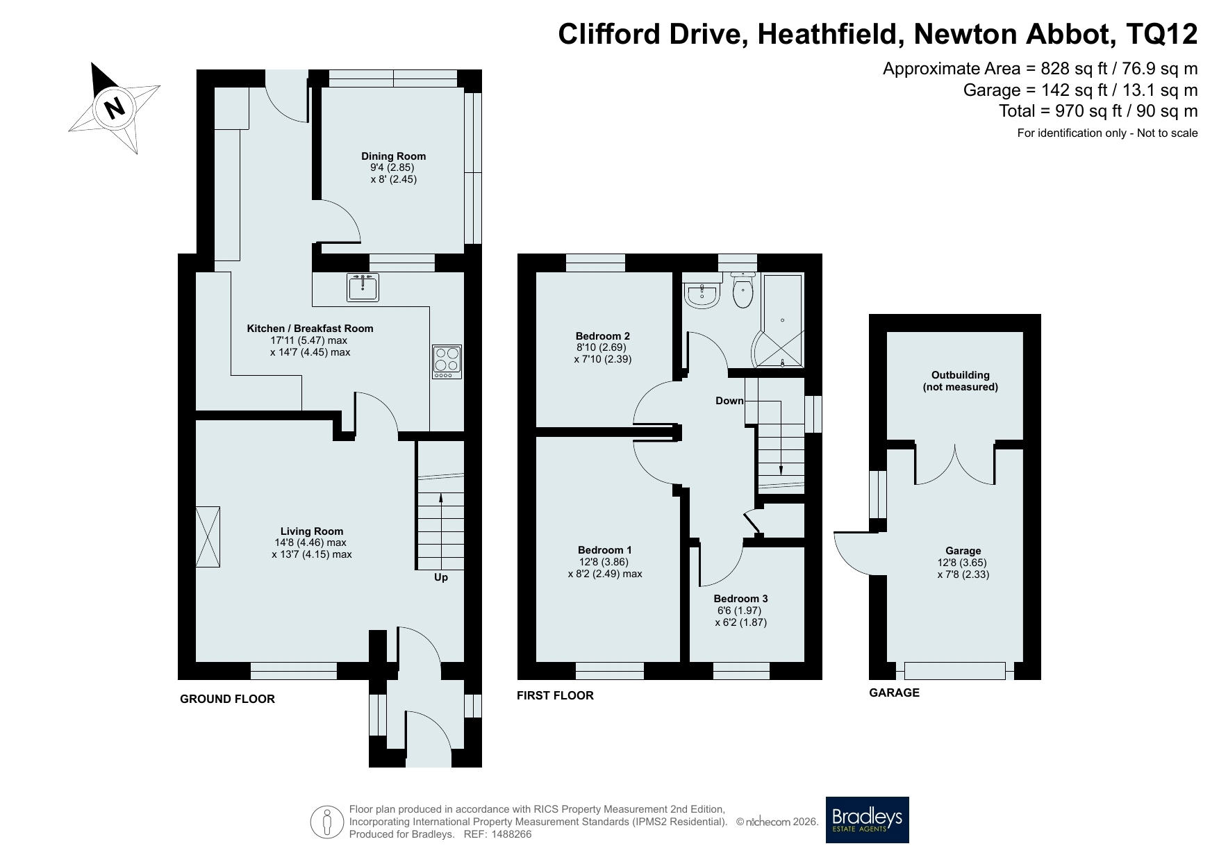 3 Clifford Drive, Heathfield Newton Abbot Devon, Devon floorplan