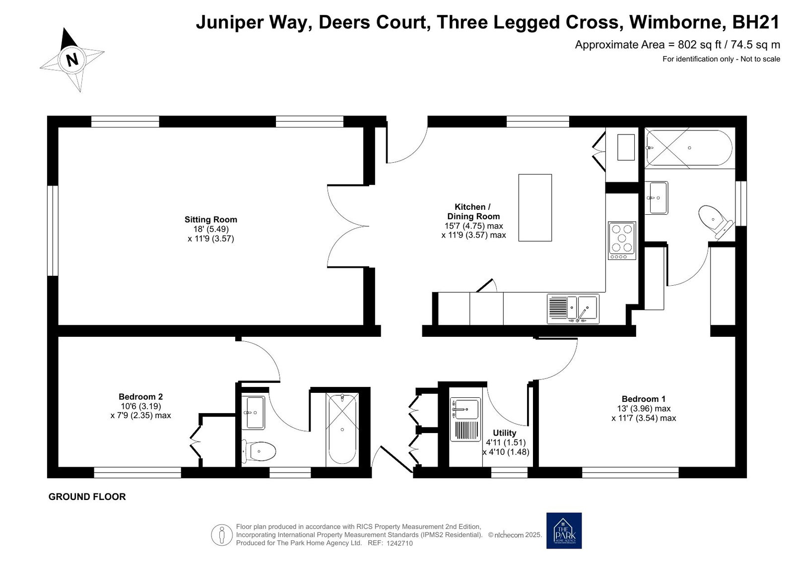 Deers Court,24 Juniper Way, Horton Road, Wimborne floorplan