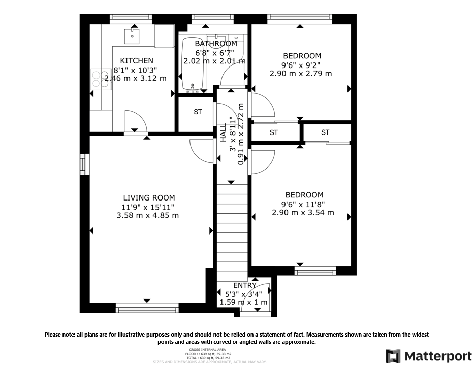 Kenningknowes Road, Stirling, Stirlingshire FK7, 2 bedroom flat for