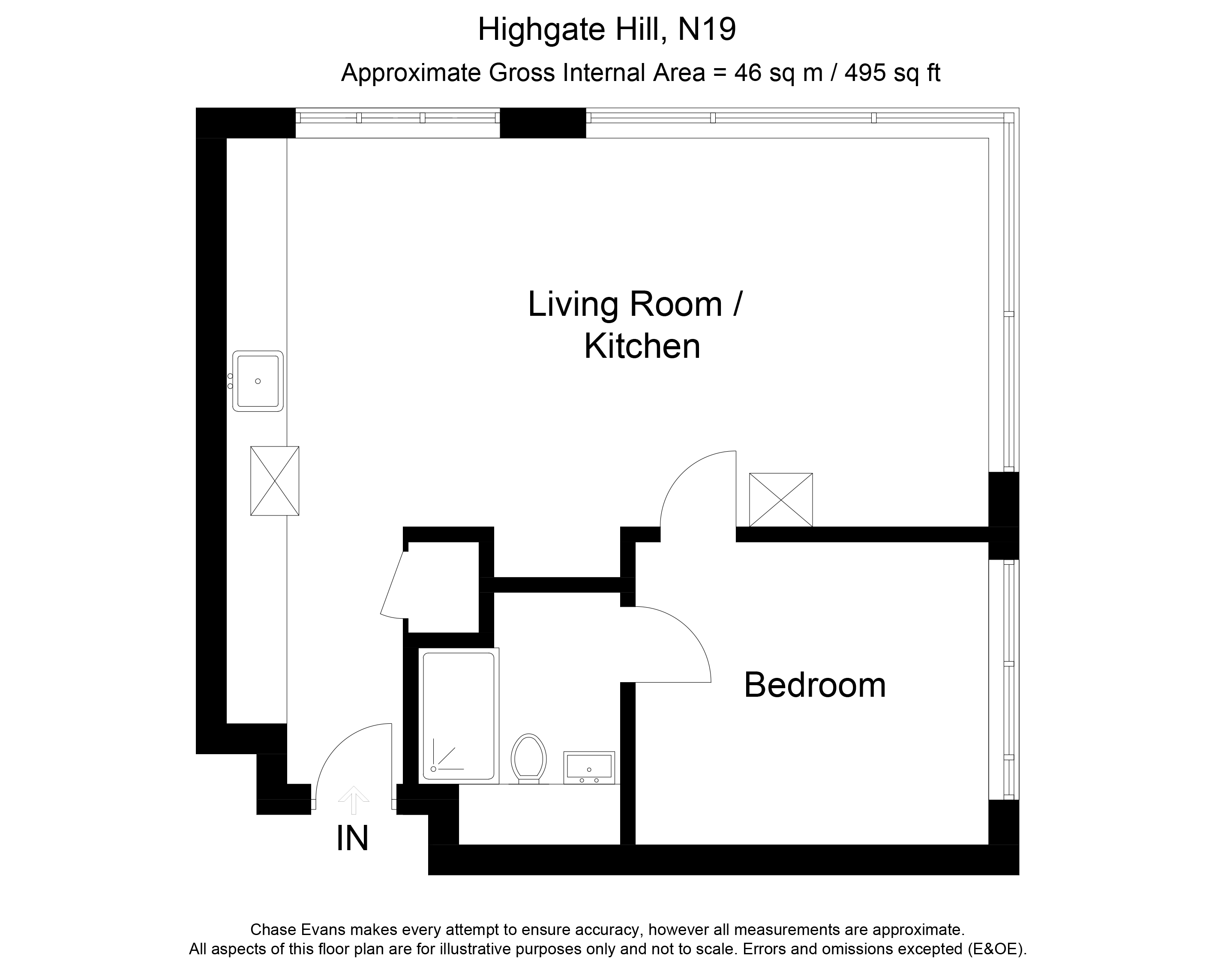 1 Bedrooms Flat to rent in Hill House, Highgate Hill, Archway N19
