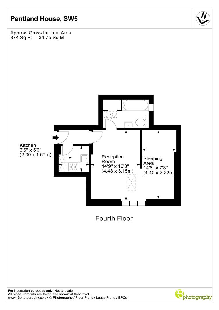 Flat F (4th Floor), 188, Cromwell Road, London floorplan
