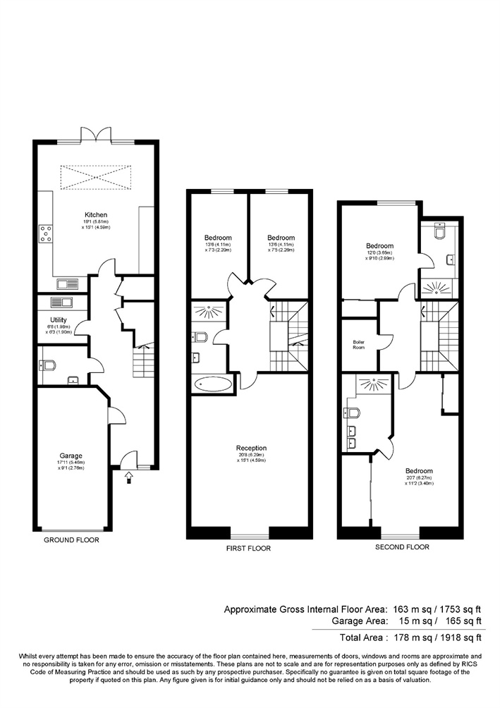 4 Bedrooms Terraced house for sale in Admiral Close, Weybridge, Surrey KT13