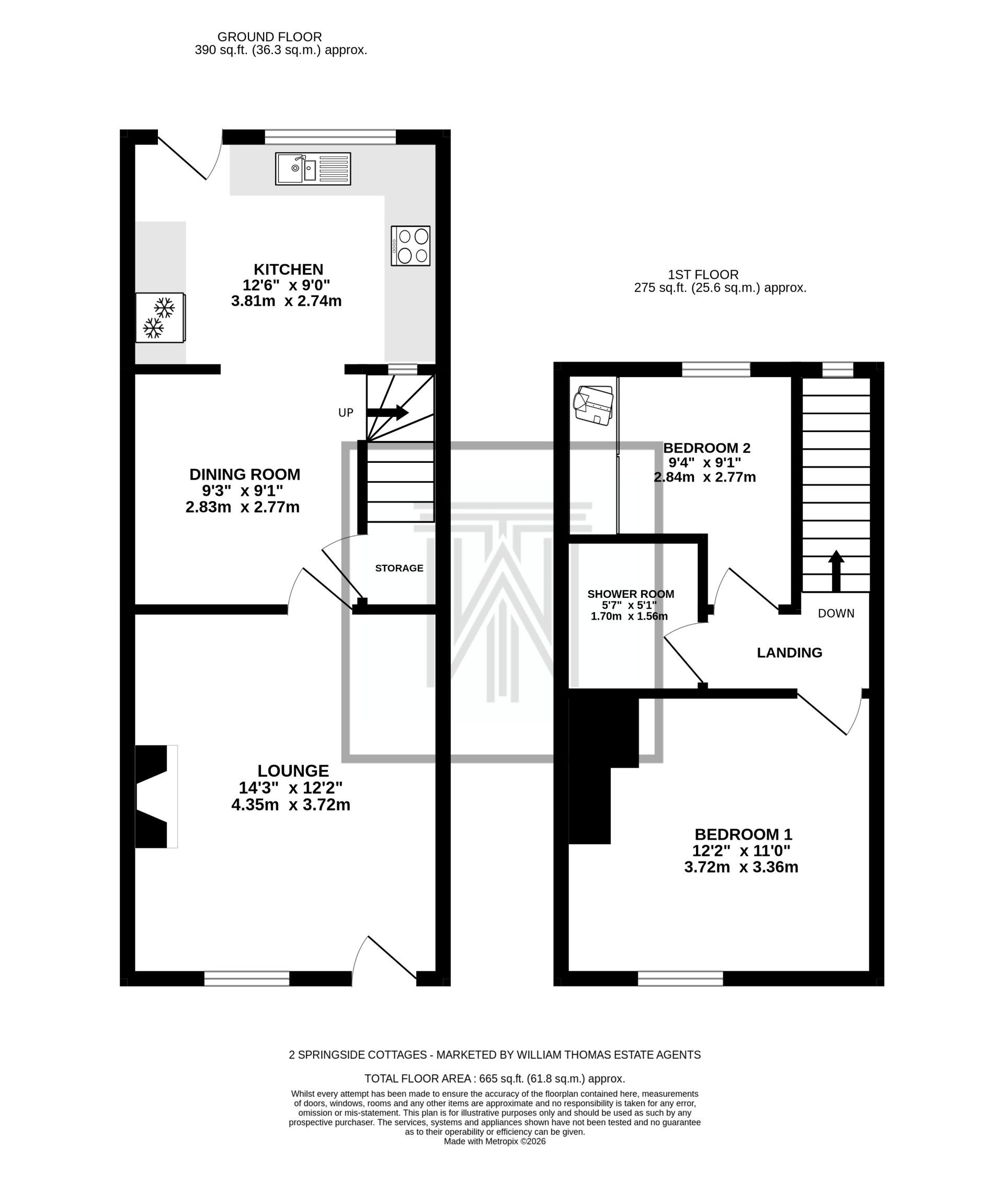 2 Springside Cottages, Belmont Road, Bolton floorplan