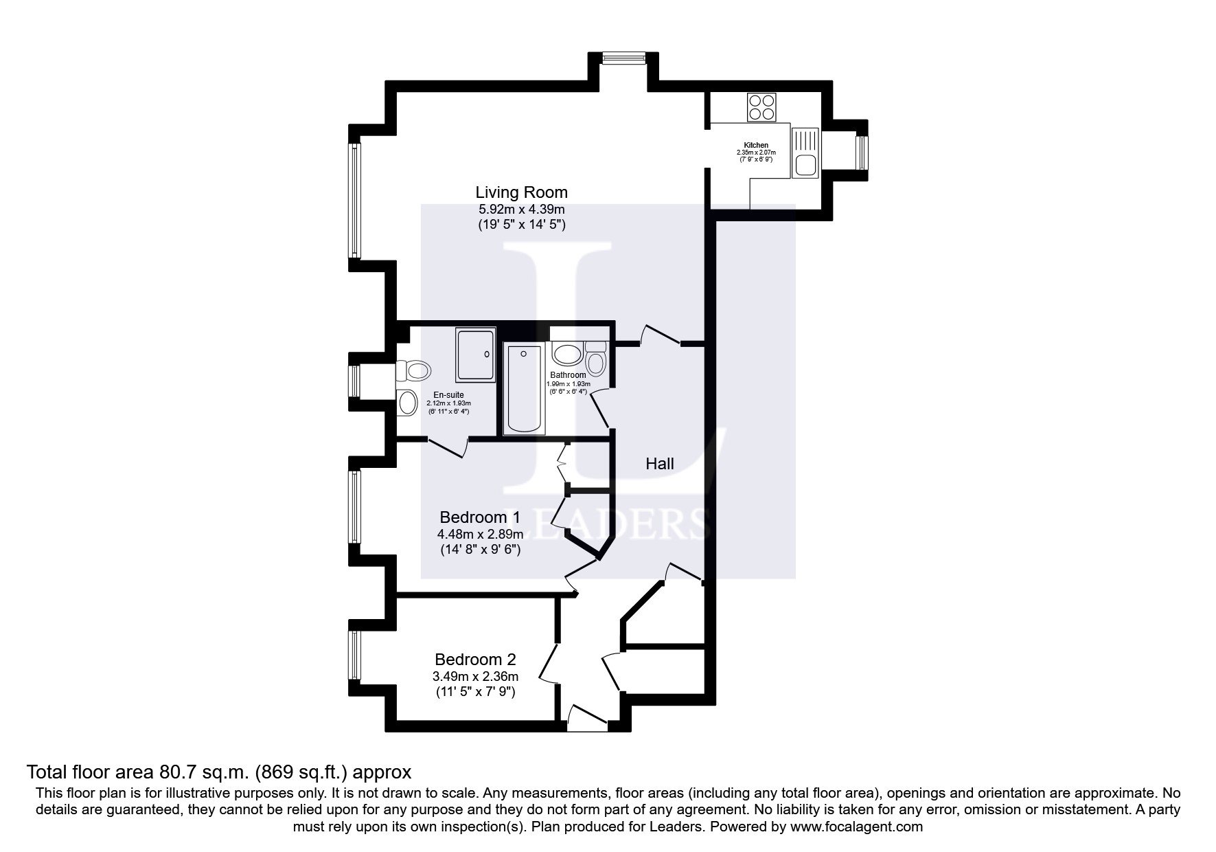 Flat 7, Worcester Court, Sutton floorplan