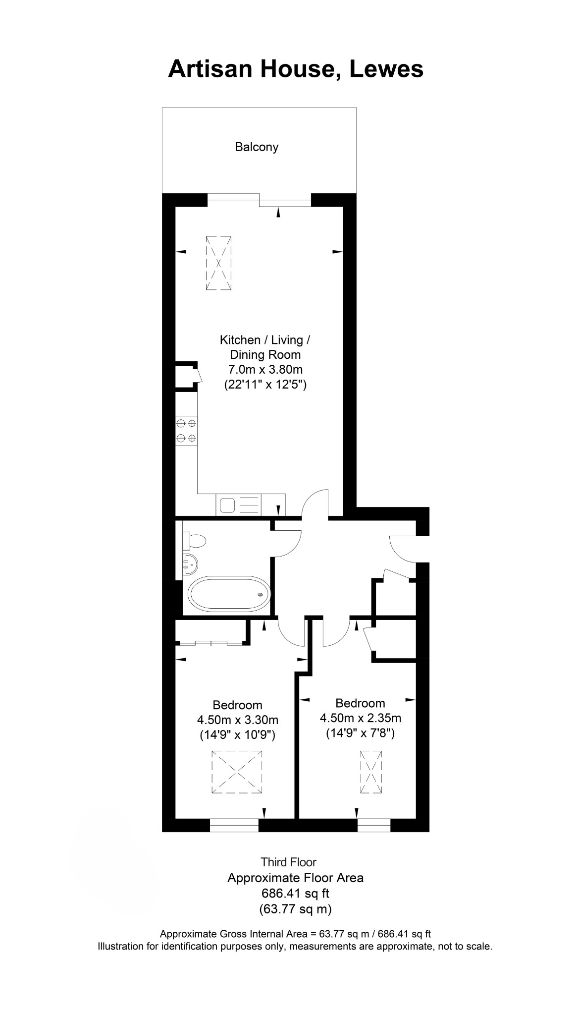 Flat 7, Artisan House, Lewes floorplan