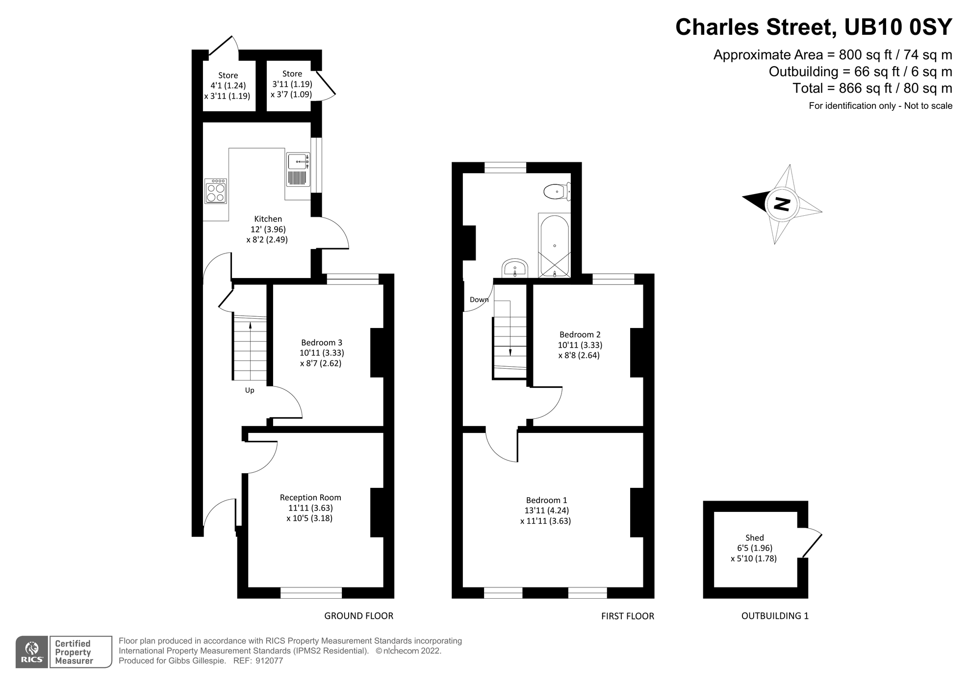 Charles Street, Uxbridge, Middlesex UB10, 2 bedroom terraced house for