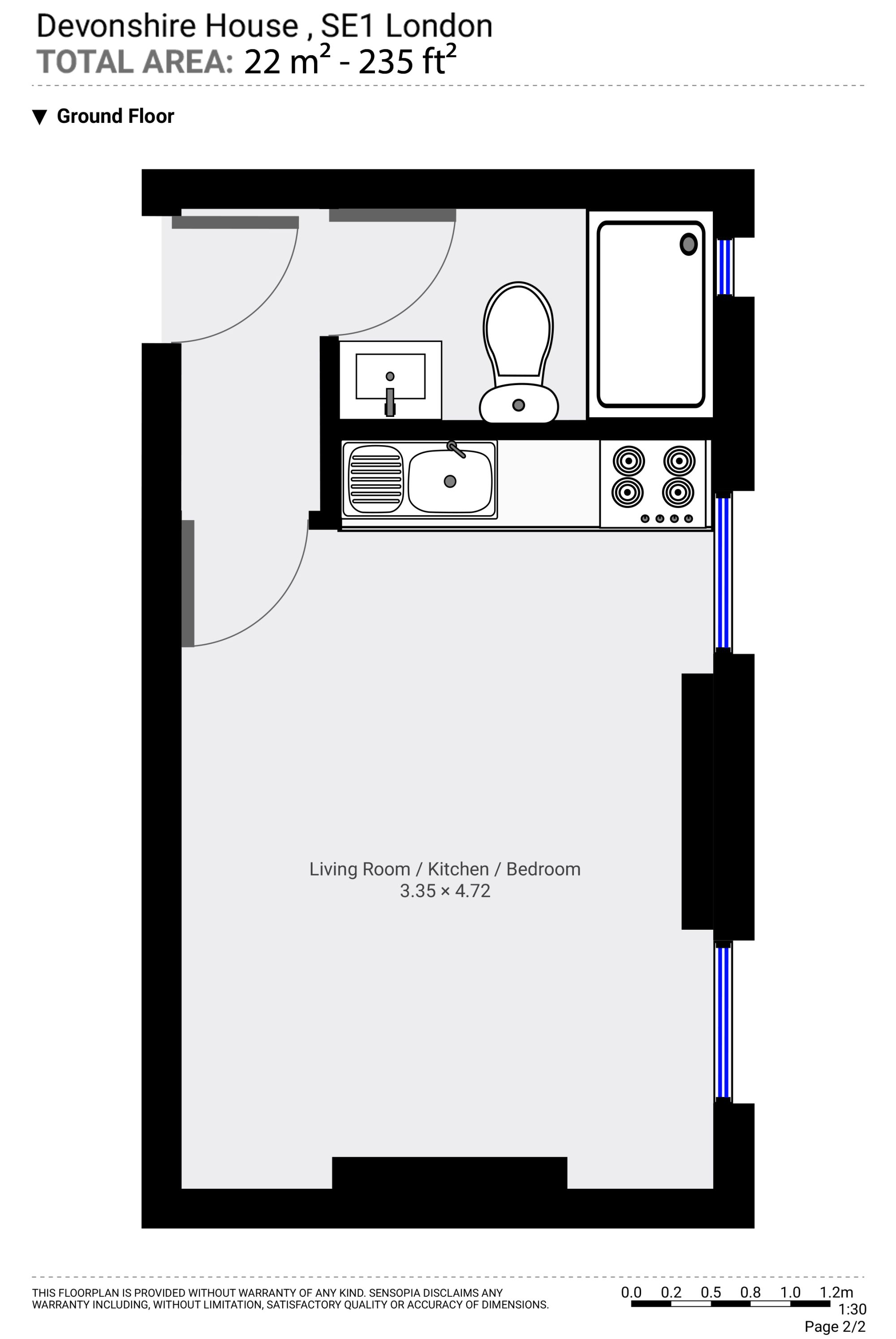 Flat One, Devonshire House, London floorplan