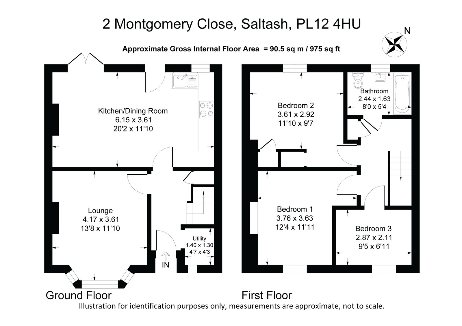 2, Montgomery Close, Saltash floorplan