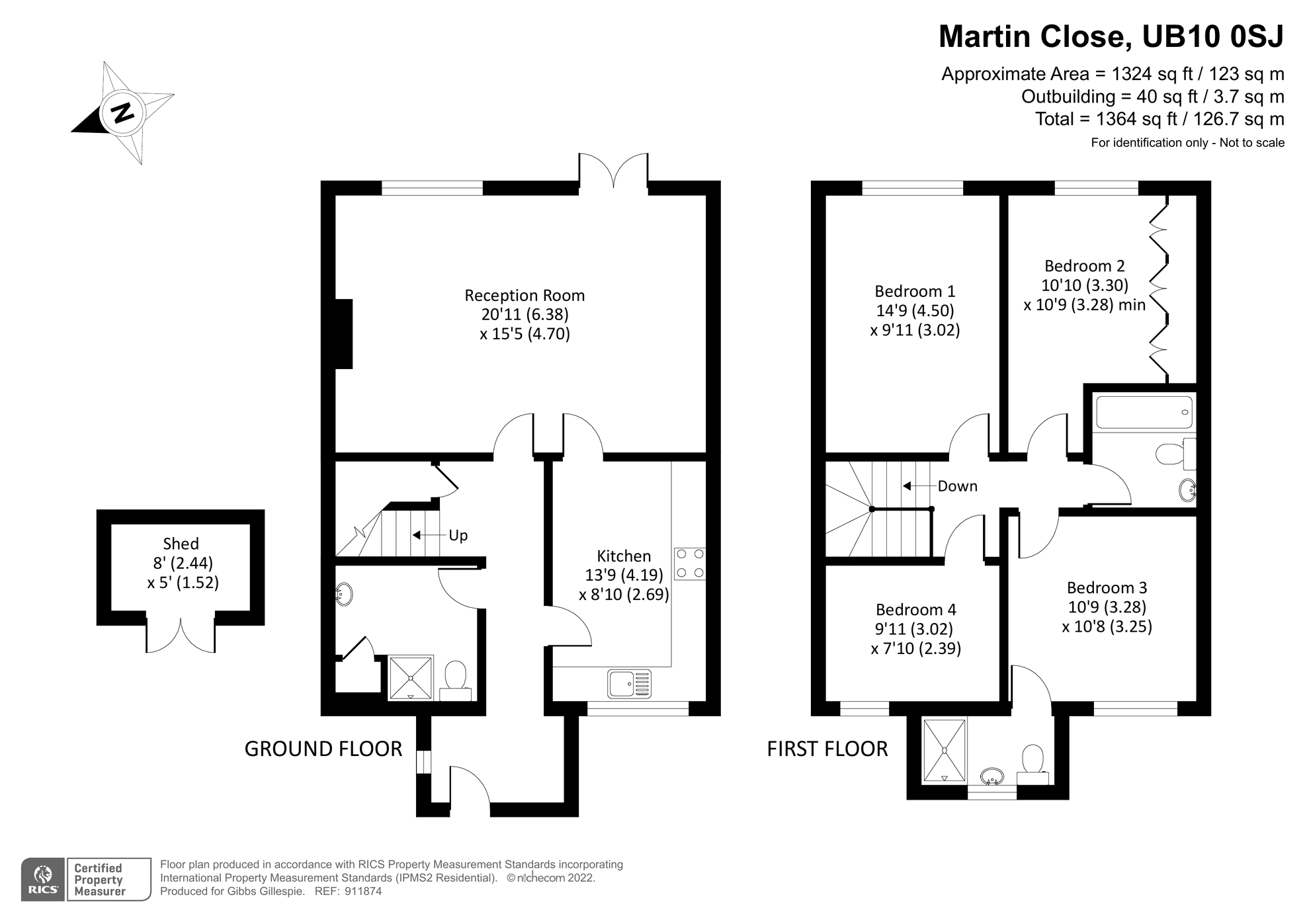 Martin Close, Uxbridge, Middlesex UB10, 4 bedroom terraced house for