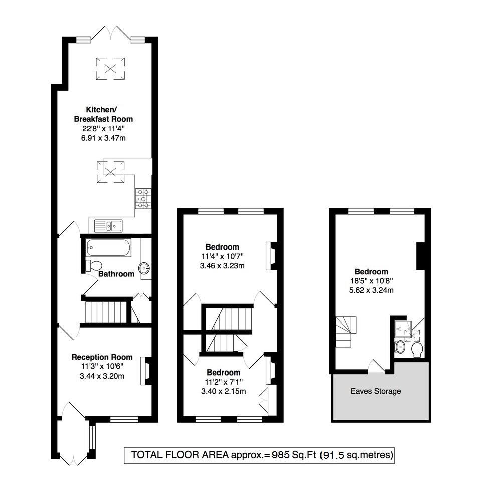 3 Bedrooms Terraced house for sale in Marsh Farm Road, Twickenham TW2