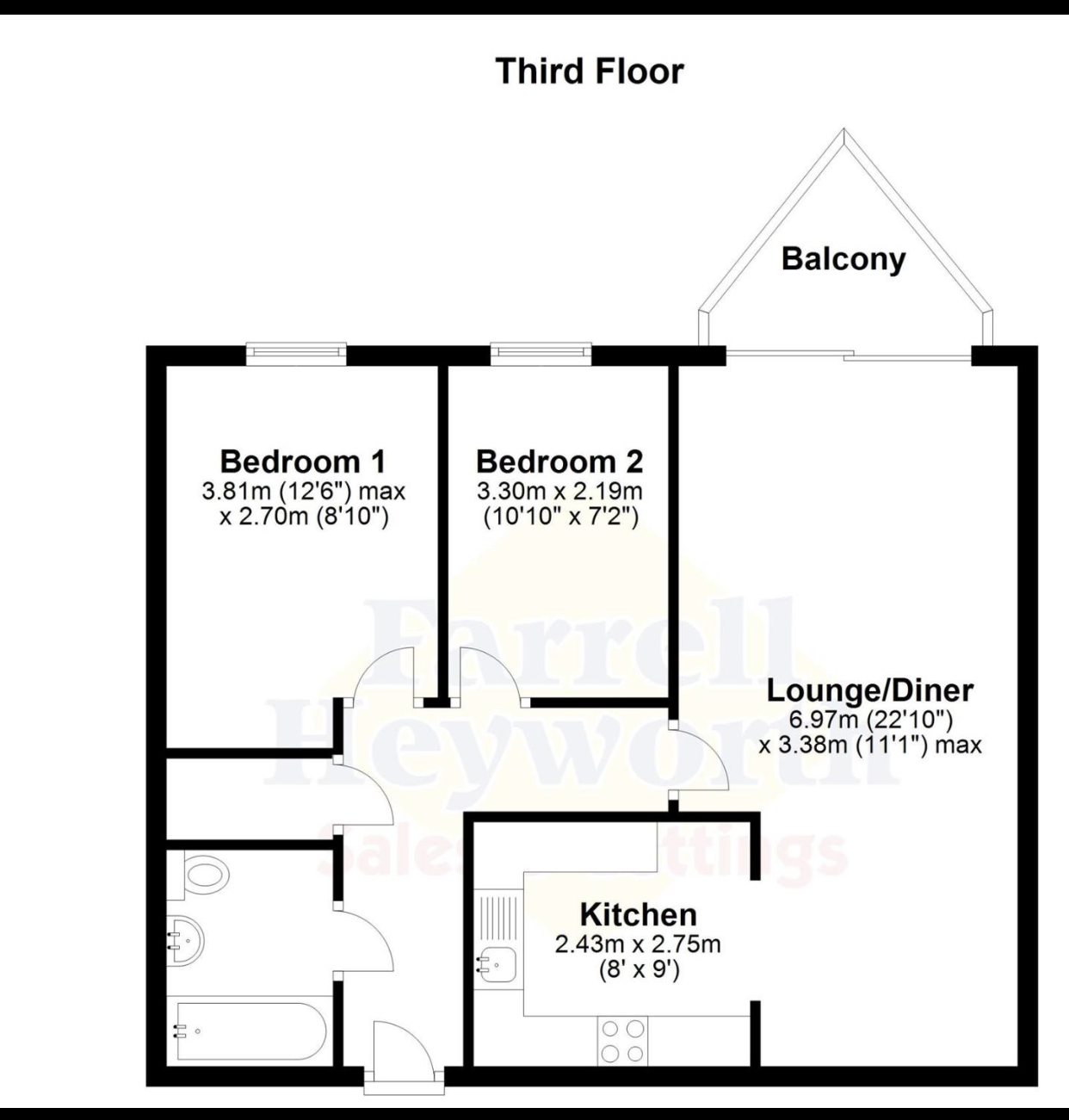 206, Mountbatten Close, Preston floorplan