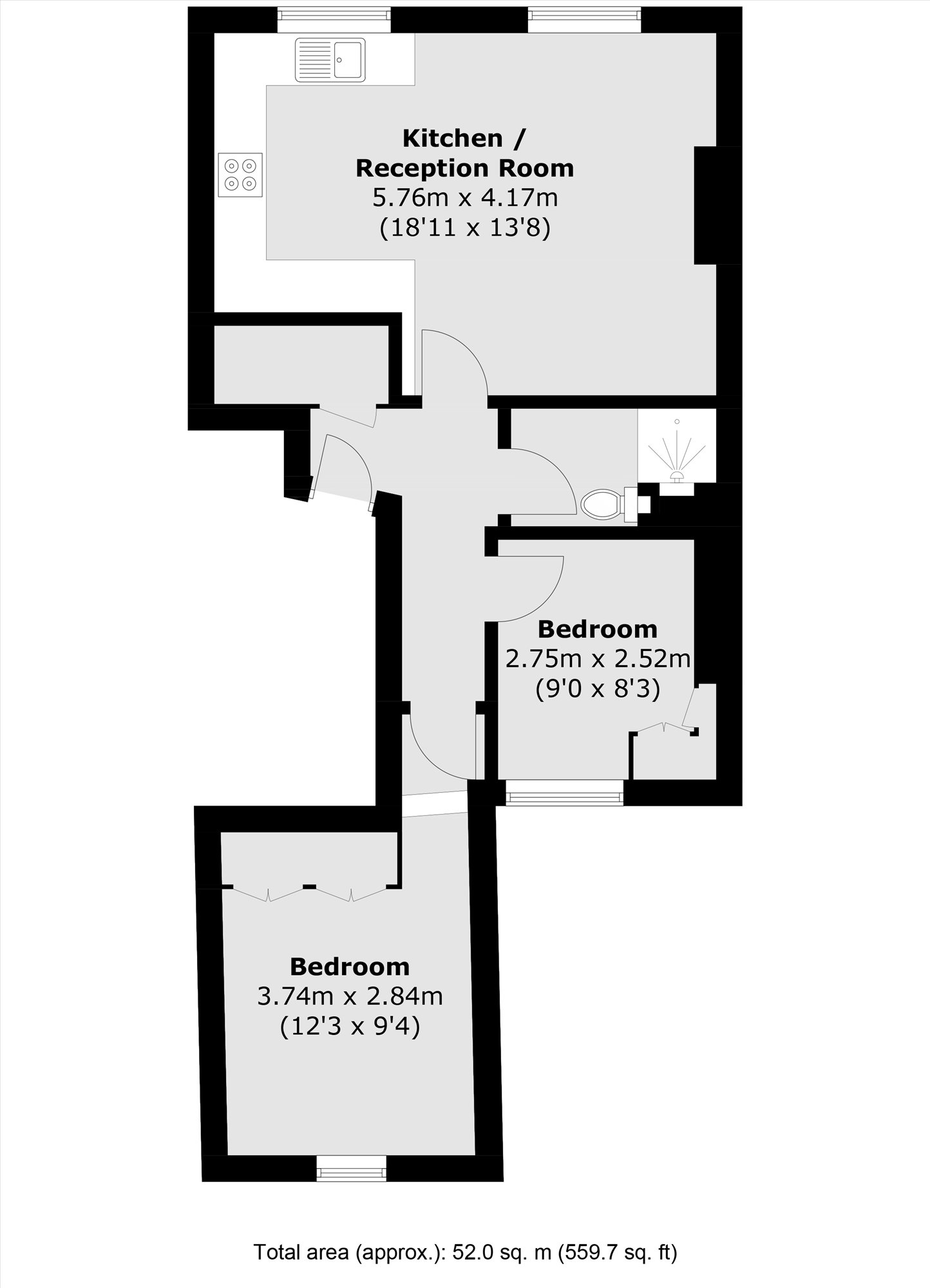 Flat C, 493, Fulham Road, London floorplan