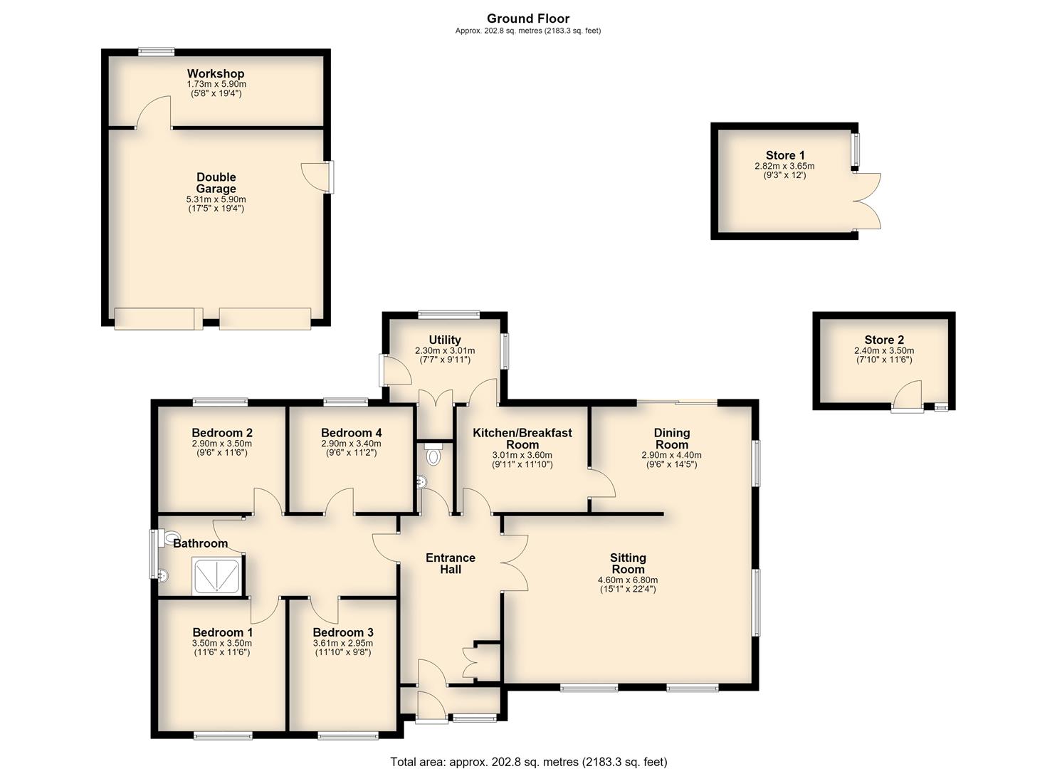 Padgett Lodge, Bury Road, Hopton, Diss floorplan