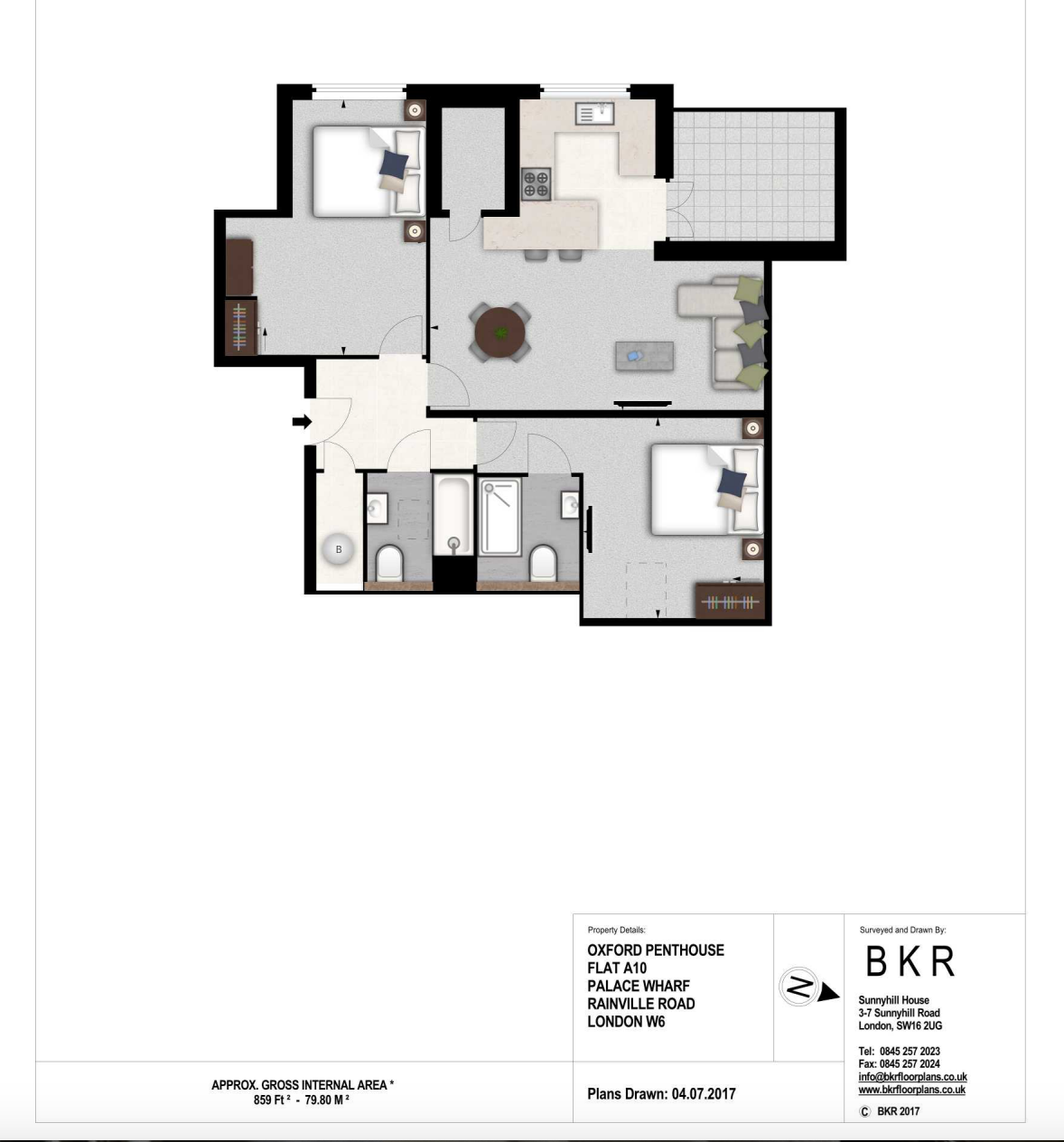 Palace Wharf,Oxford Penthouse, Rainville Road, London floorplan