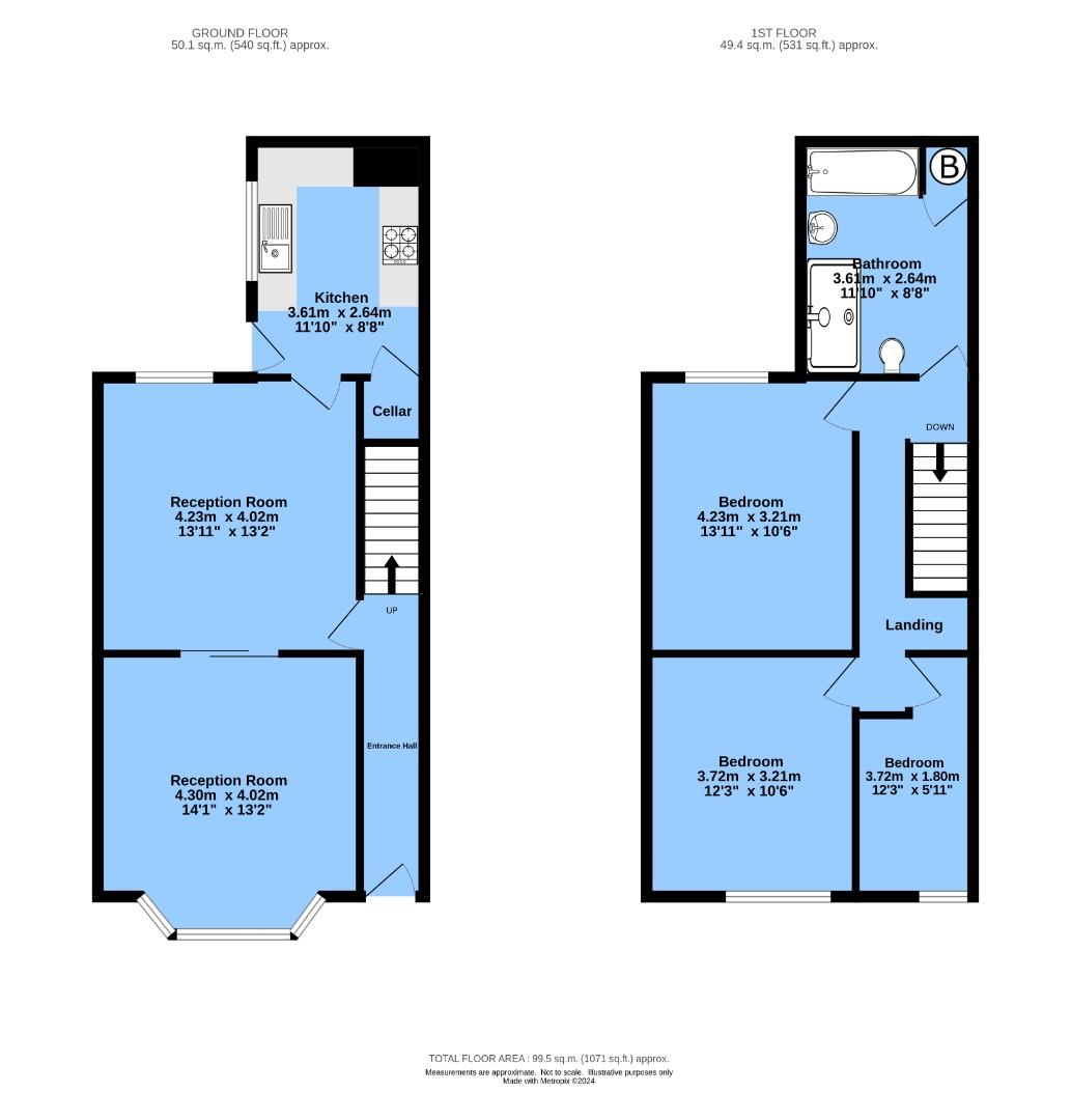 61, Wellington Street, Chesterfield floorplan