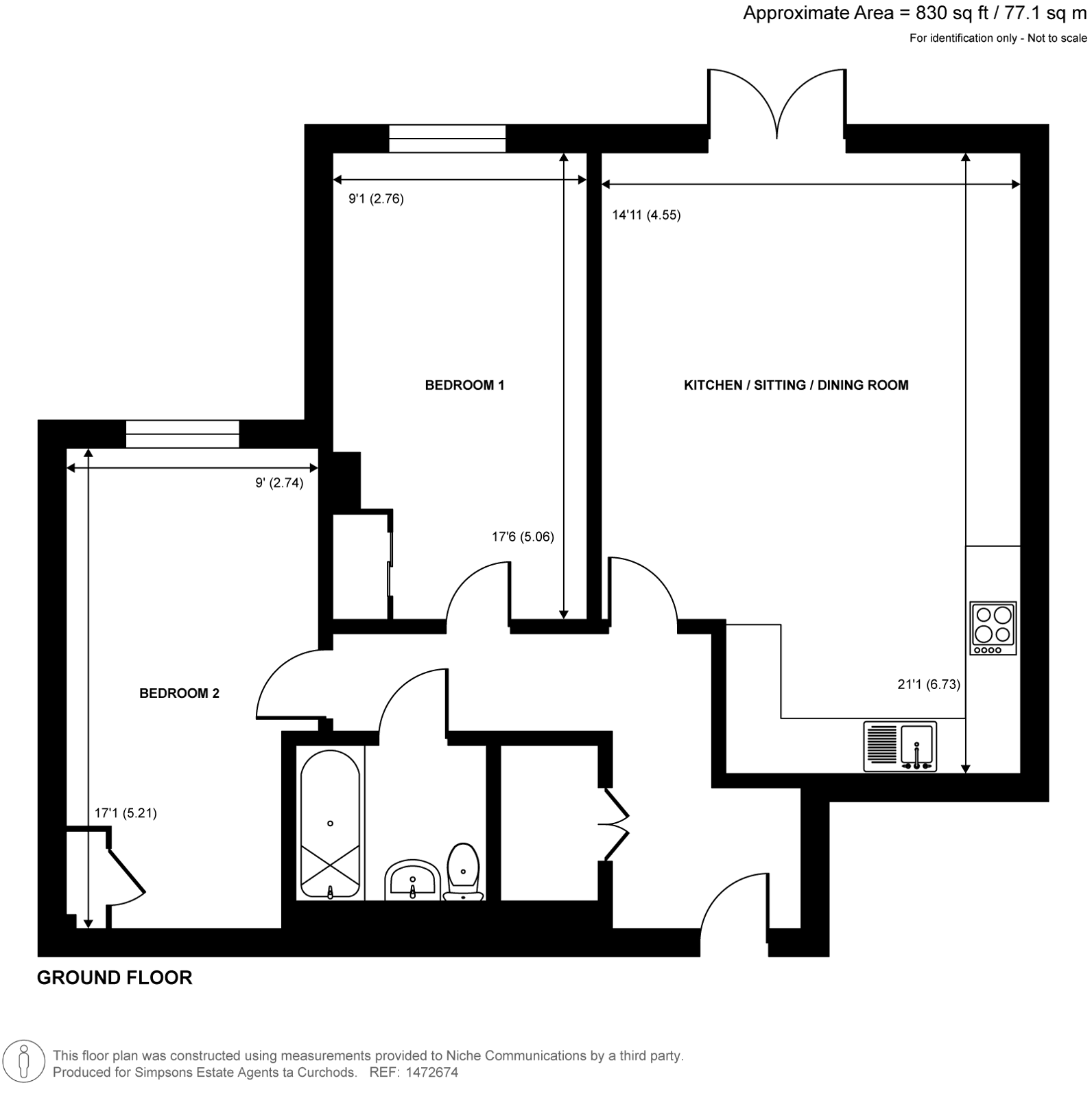 Flat 1, Wey Corner,, Walnut Tree Close, Guildford floorplan