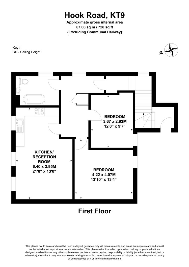 Flat 1, 322, Hook Road, Chessington floorplan
