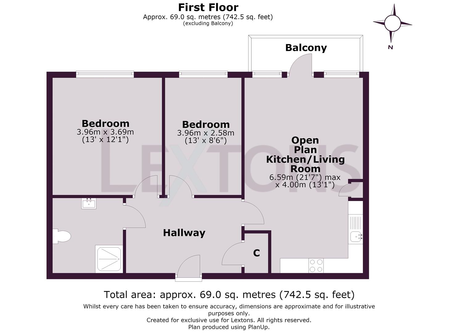Flat 7, Temple House, 5 Fleet Street, Brighton floorplan
