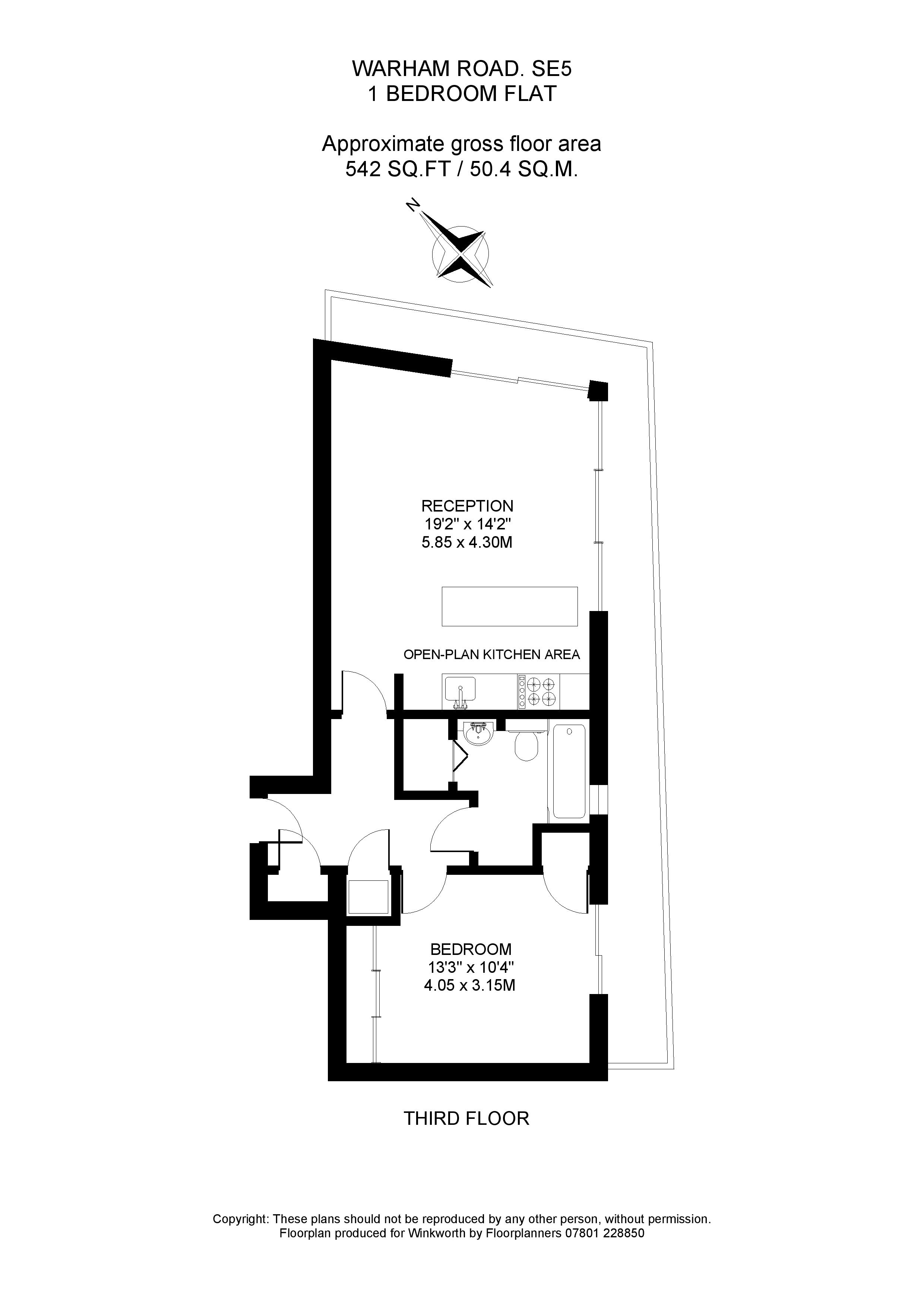 Flat 9, 186, Warham Street, London floorplan