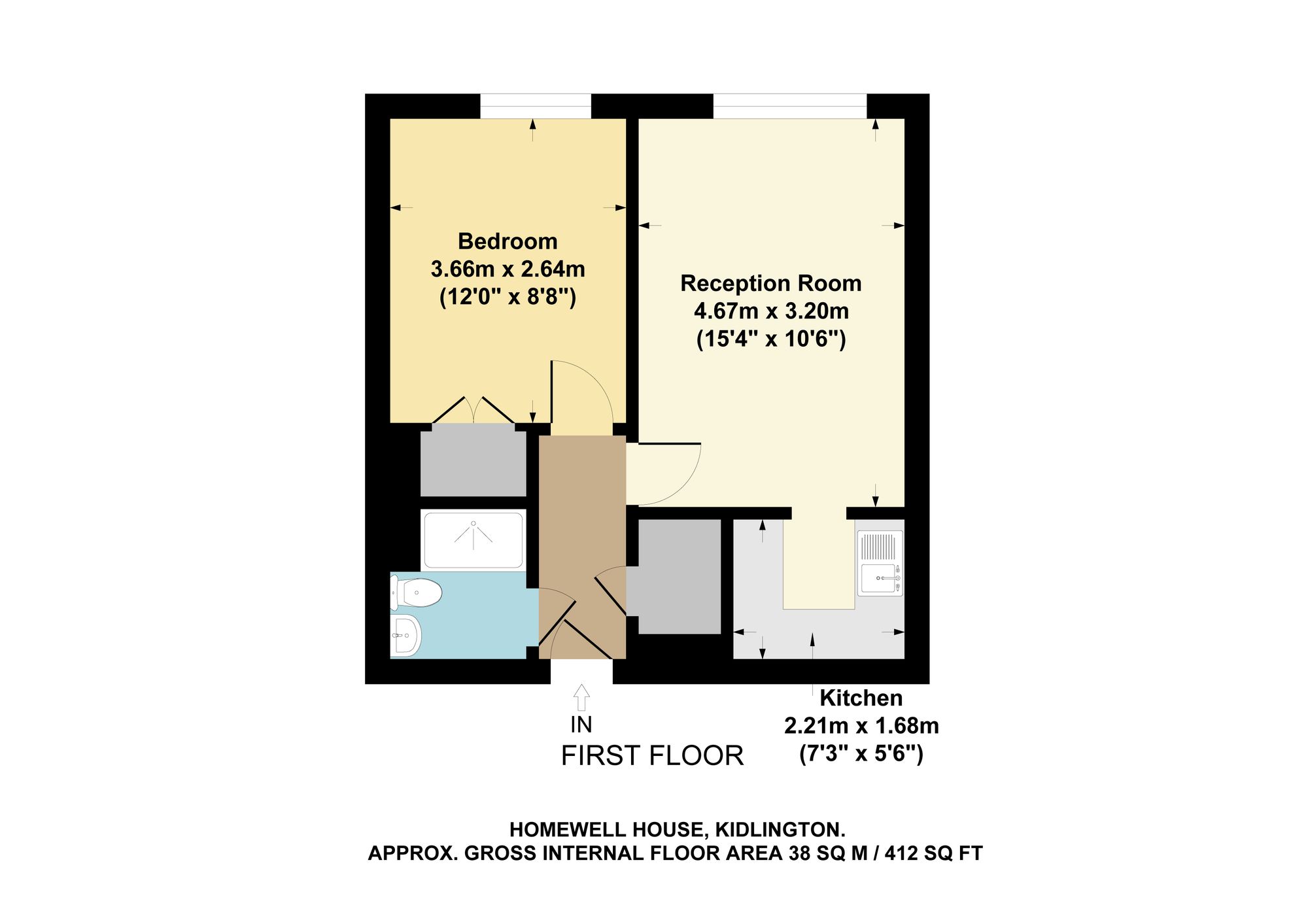 Flat 14, Homewell House The Moors, Kidlington floorplan