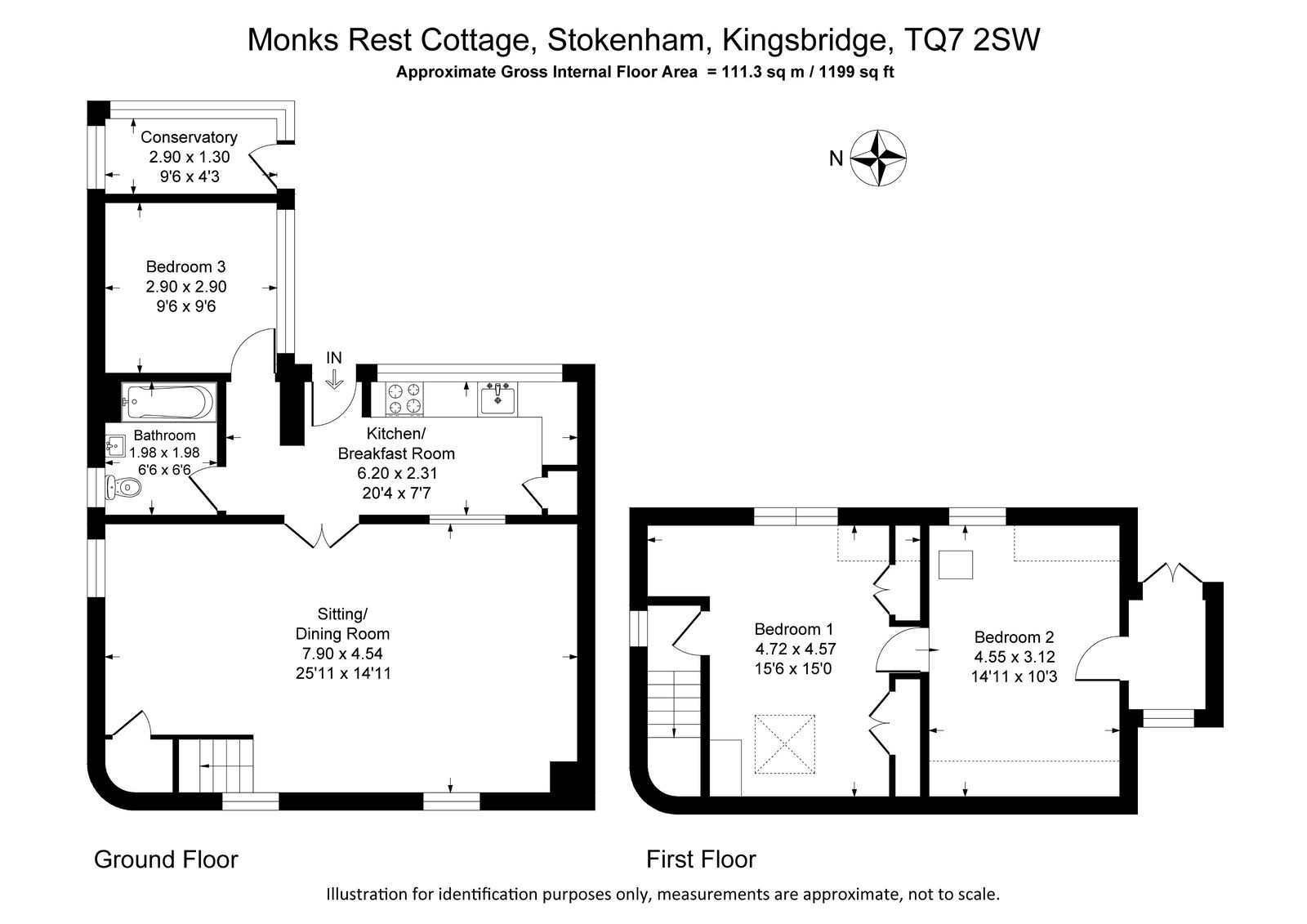 Monks Rest Cottage, Kingsbridge floorplan