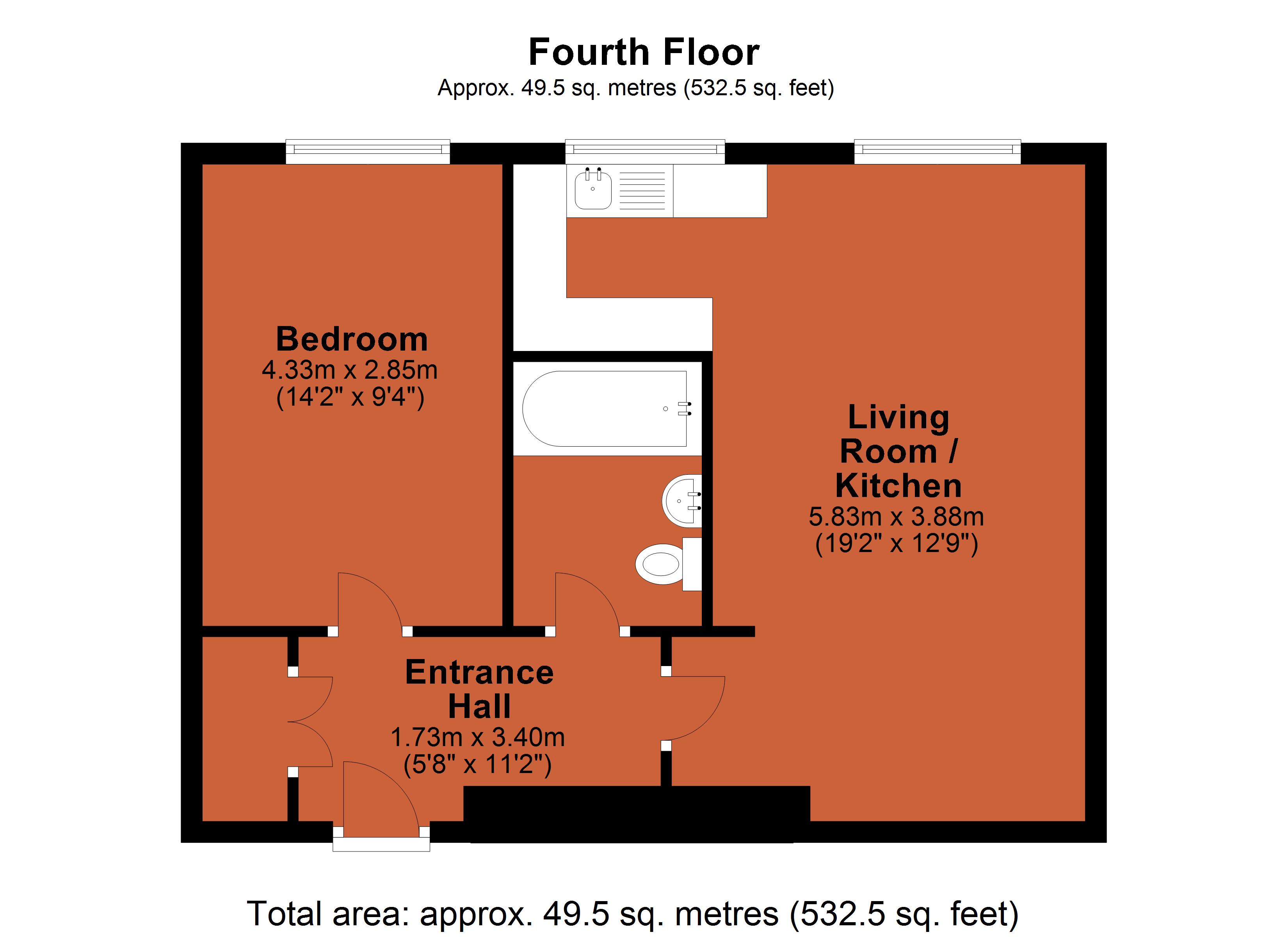 14, Bewick House, Newcastle upon Tyne floorplan
