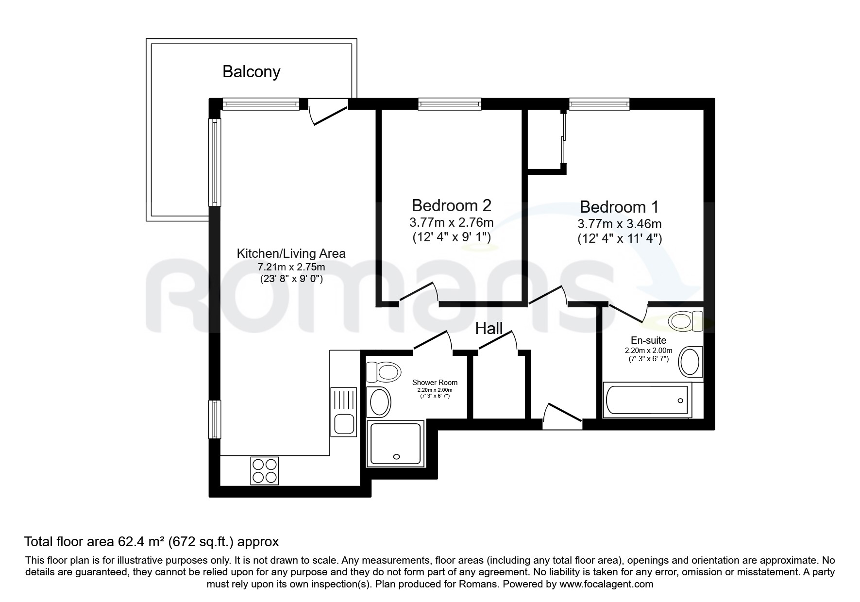 Flat 405, 57, Flagstaff Road, Reading floorplan