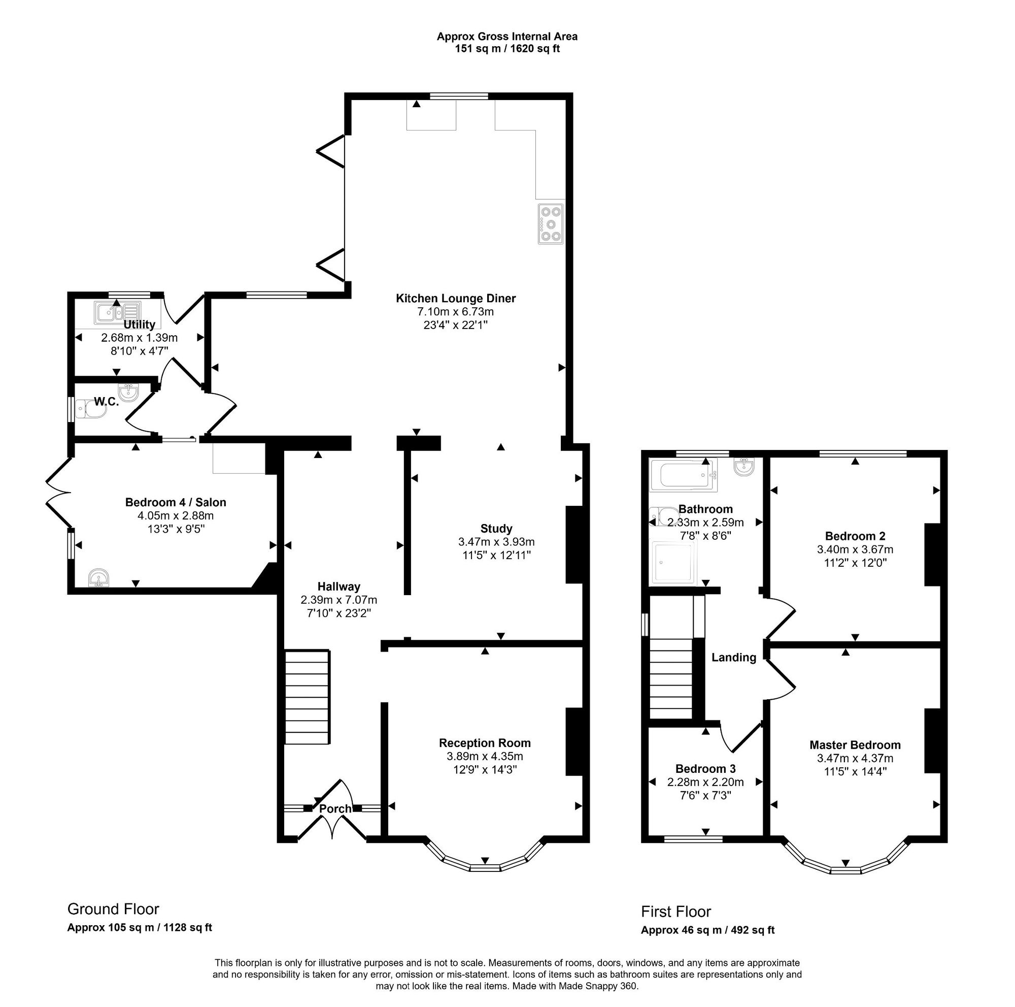421 Locking Road, Weston-Super-Mare floorplan