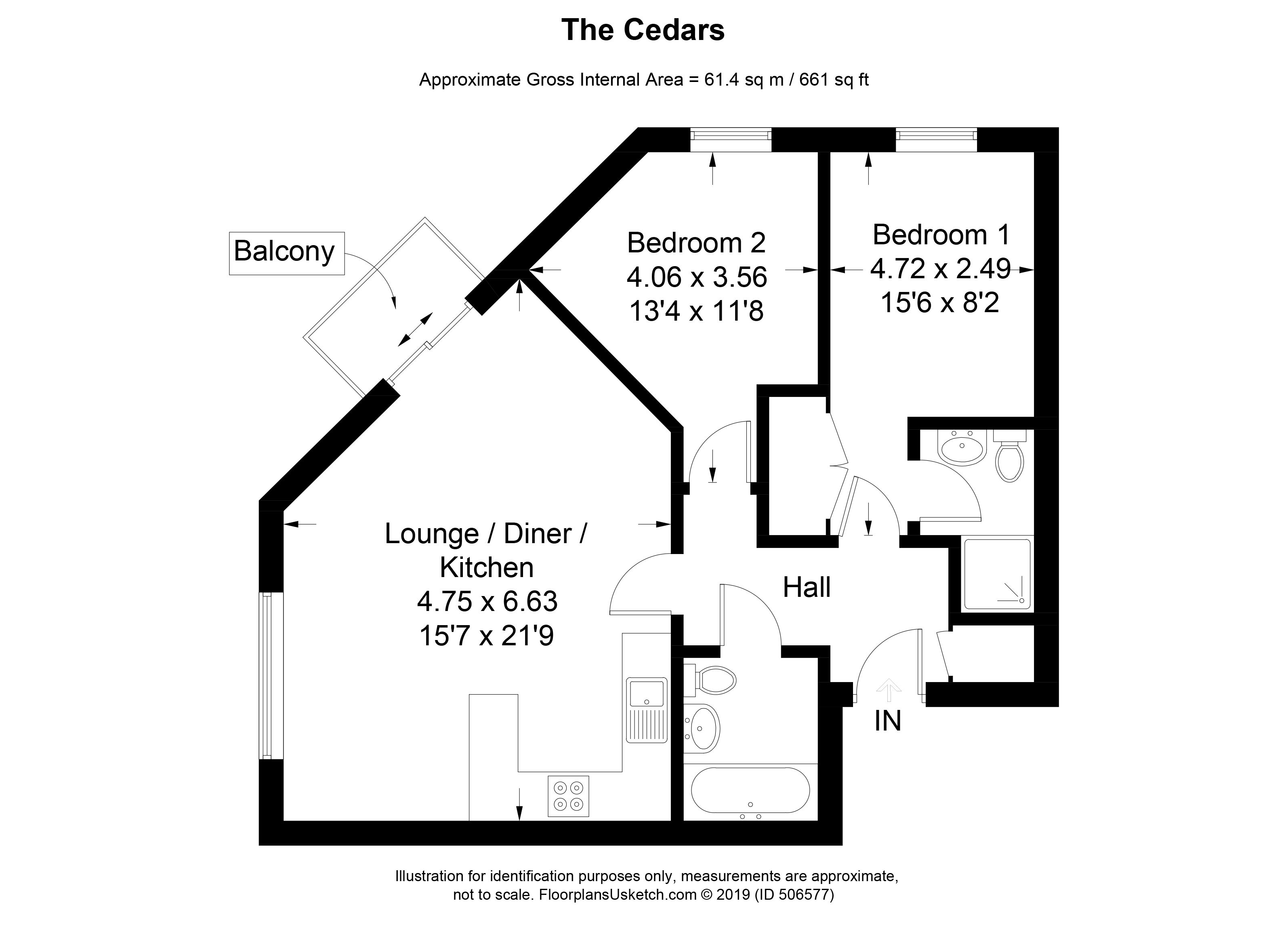 2 Bedrooms Flat for sale in The Cedars, Turnford, Herts EN10