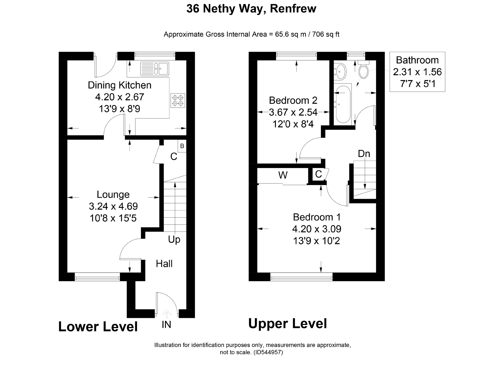 2 Bedrooms End terrace house for sale in Nethy Way, Renfrew PA4