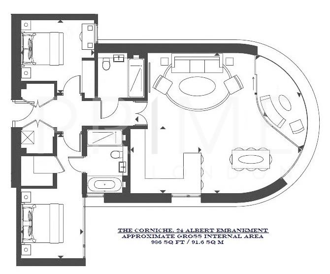 7, The Corniche, 24 Albert Embankment floorplan