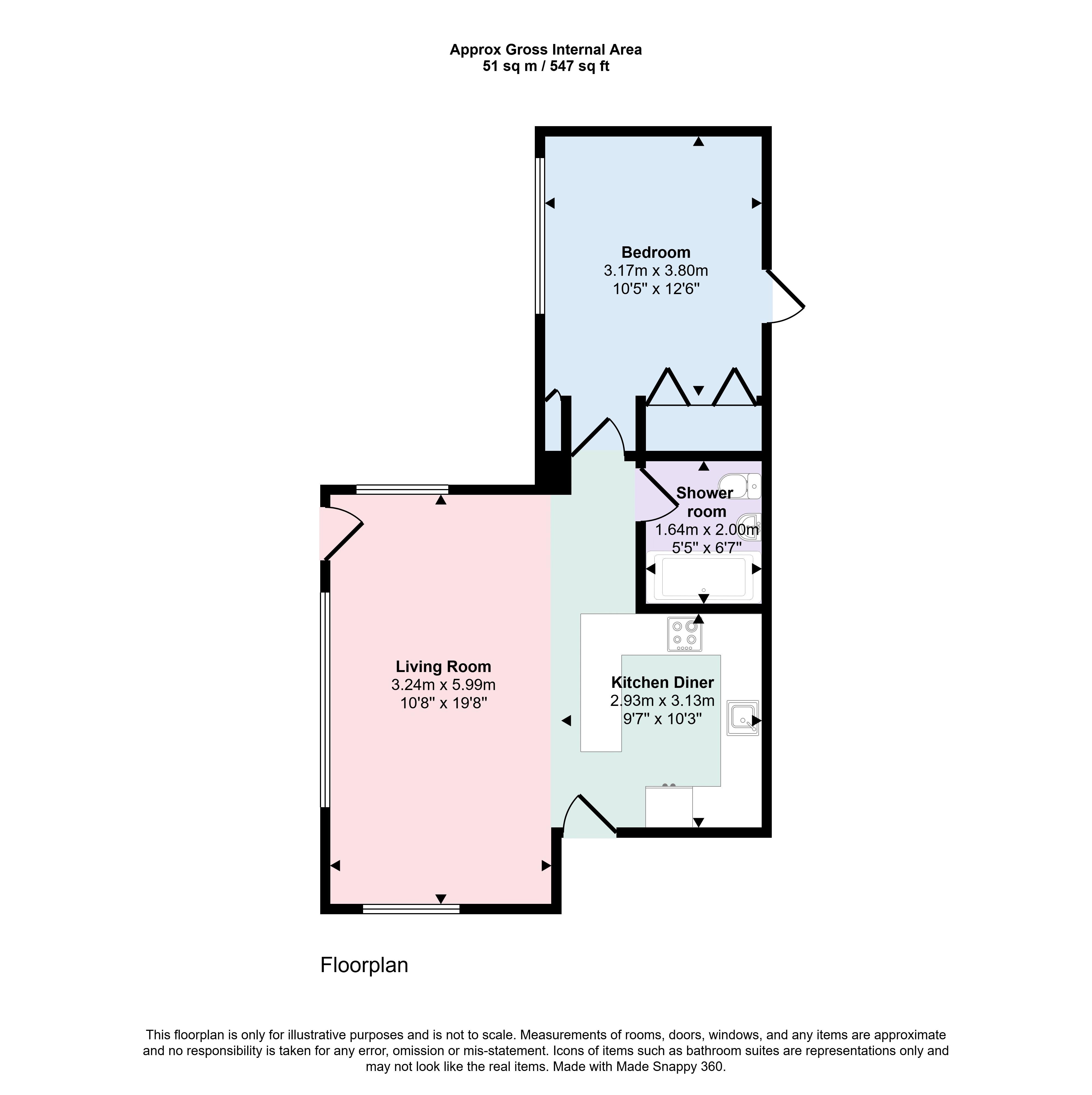 Flat 13 St James Court, Church Street, Trowbridge floorplan