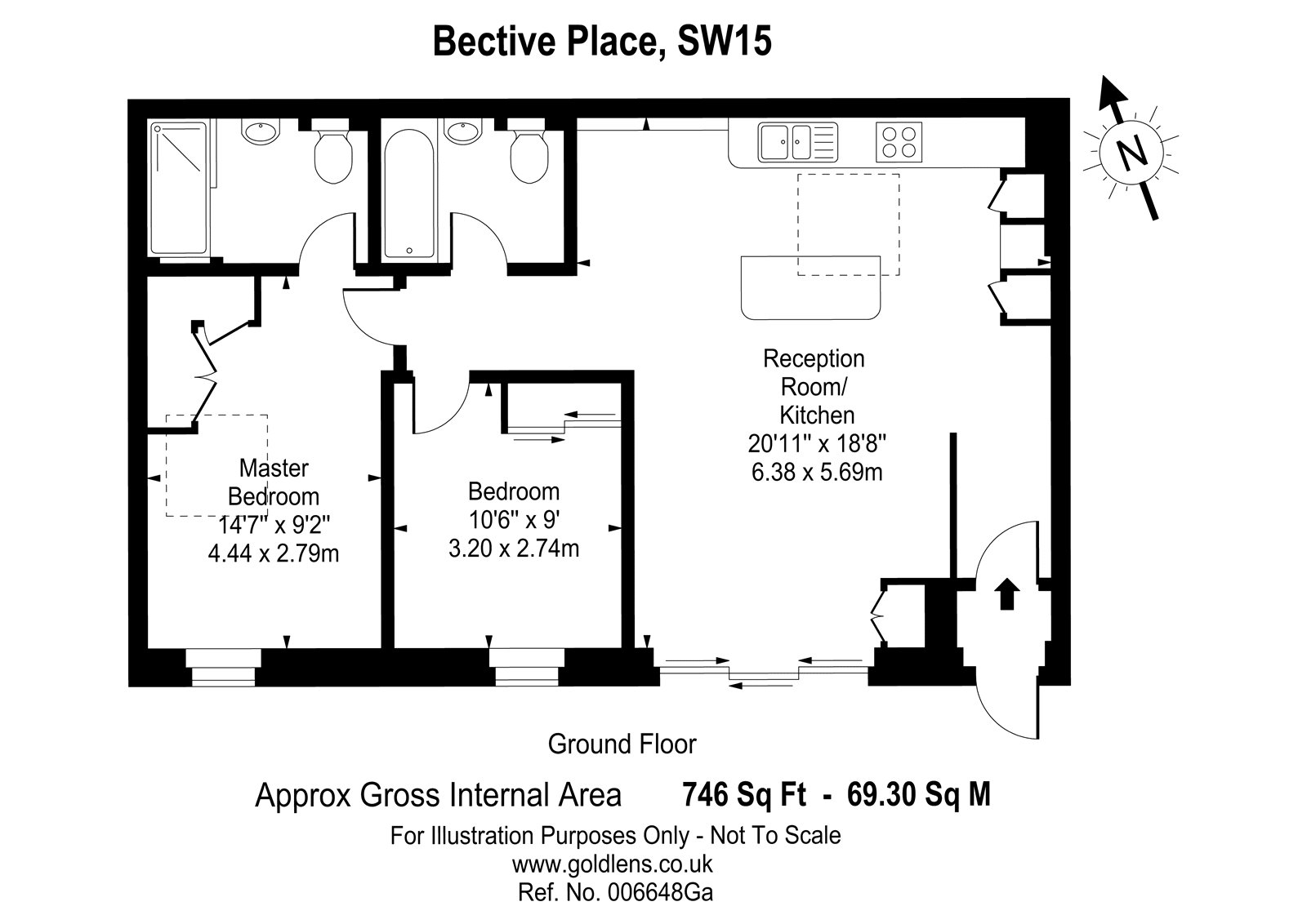 2 Bedrooms Flat to rent in Bective Place, Putney, London SW15