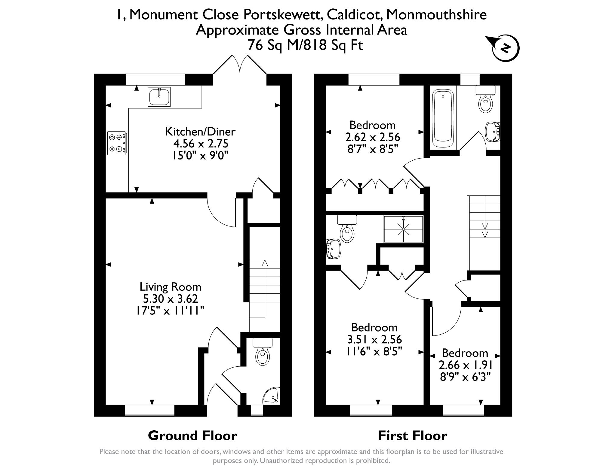 1, Monument Close, Portskewett, Caldicot floorplan