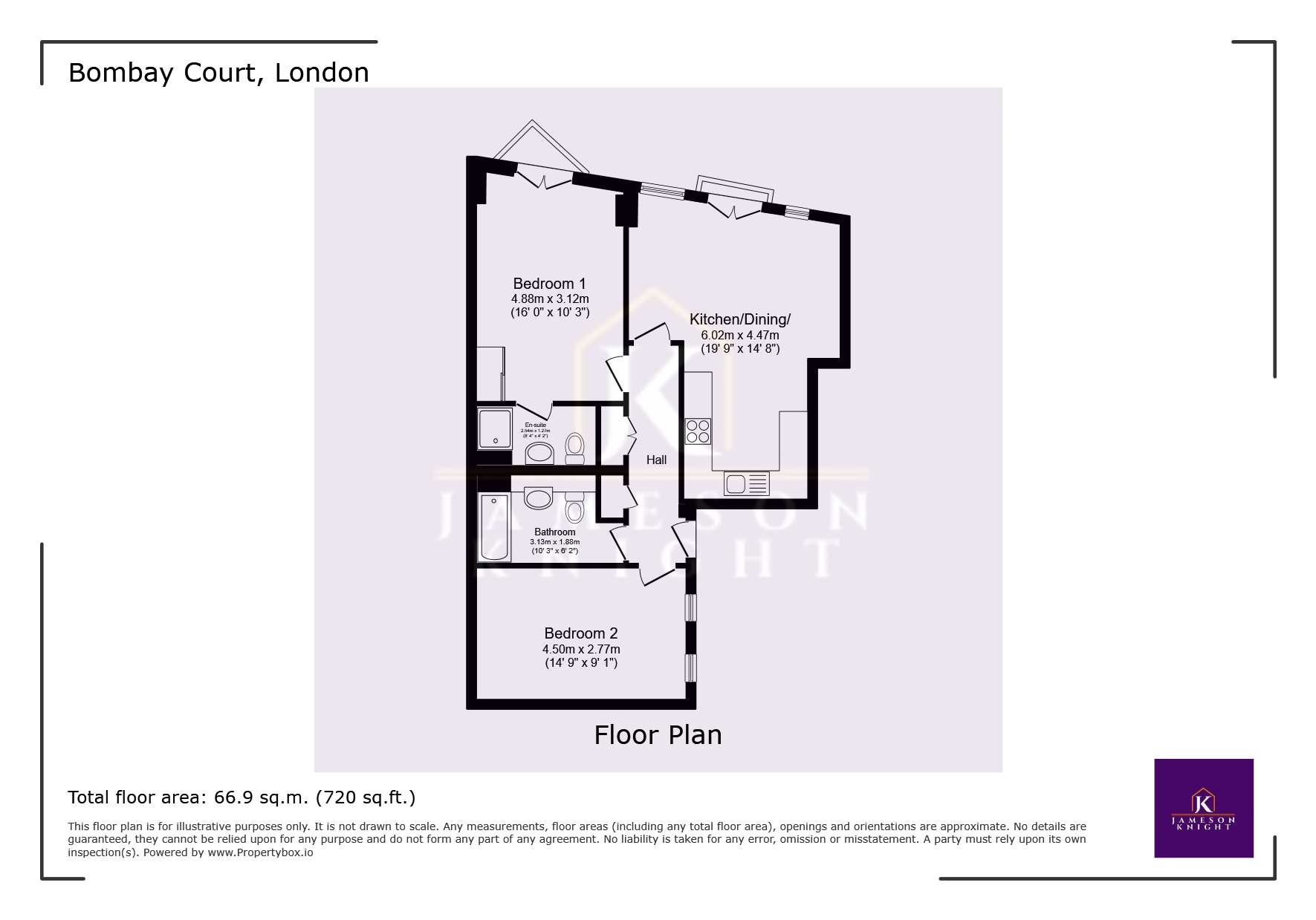Flat 9 Bombay Court 59, St. Marychurch Street, Greater London floorplan