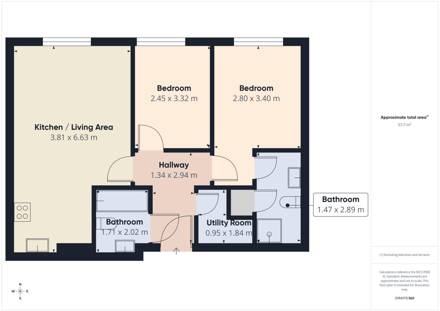 Apartment 3, Old Mill, Salts Mill Road, Shipley floorplan