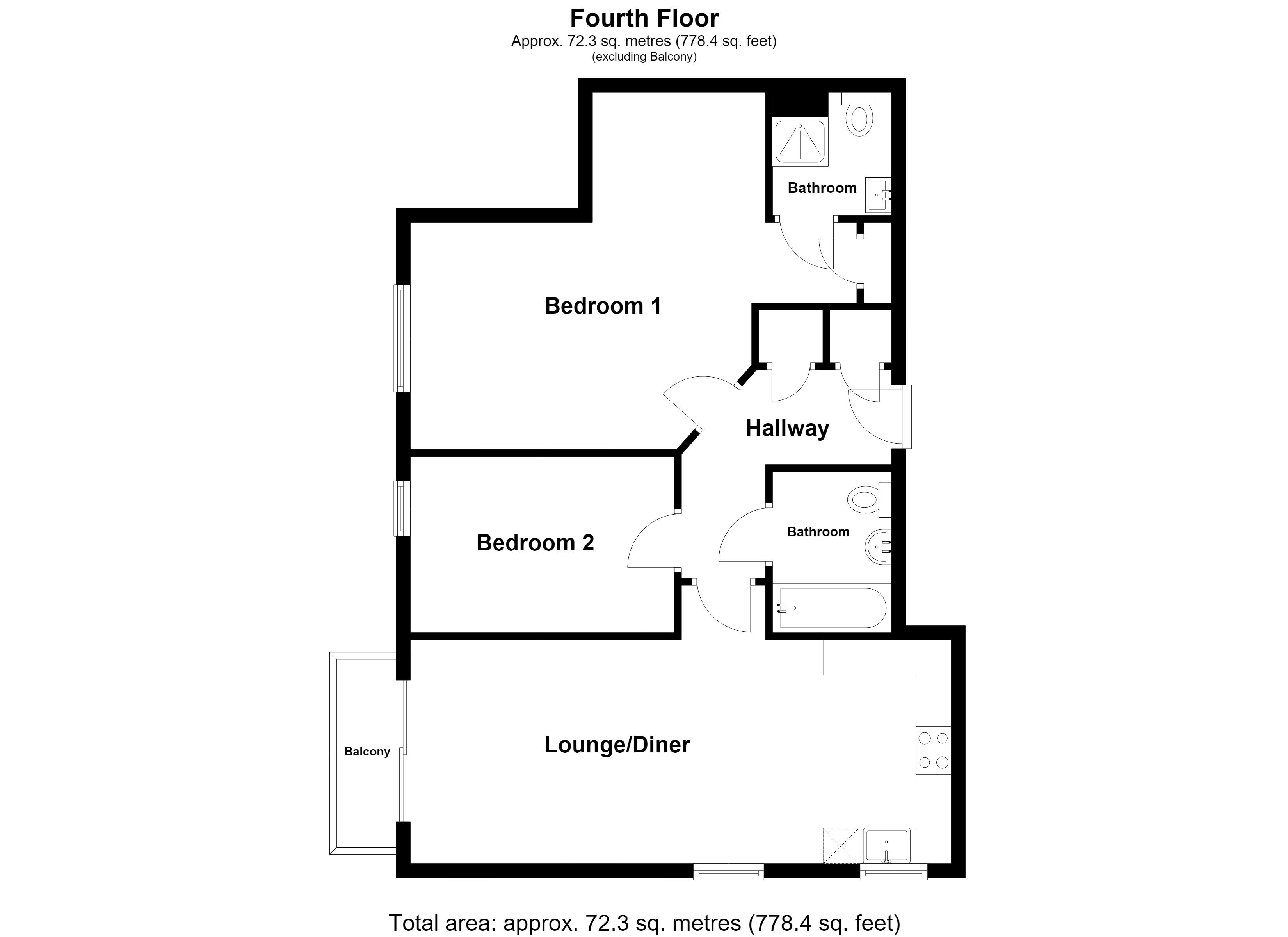 102, Page Court, Crawley floorplan