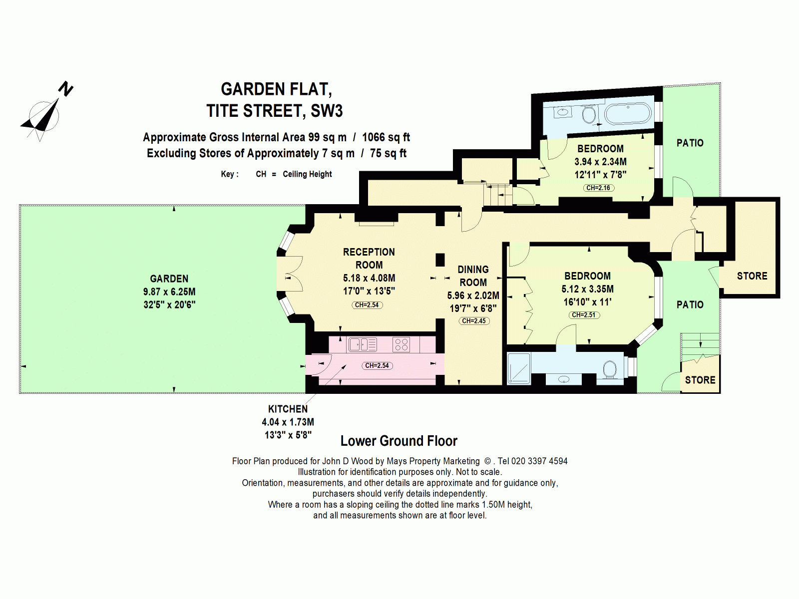 The Garden Flat, 28, Tite Street, London floorplan