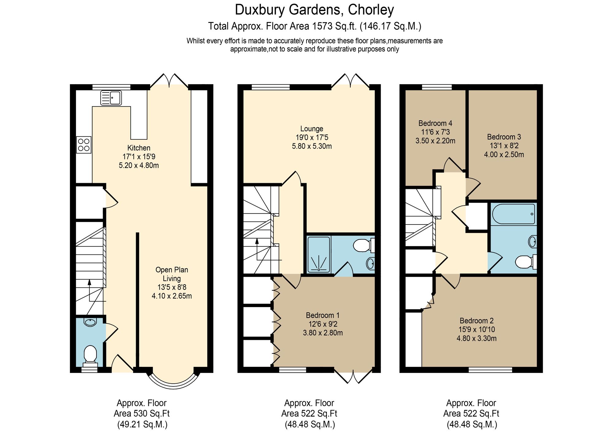 37 Duxbury Gardens, Chorley floorplan