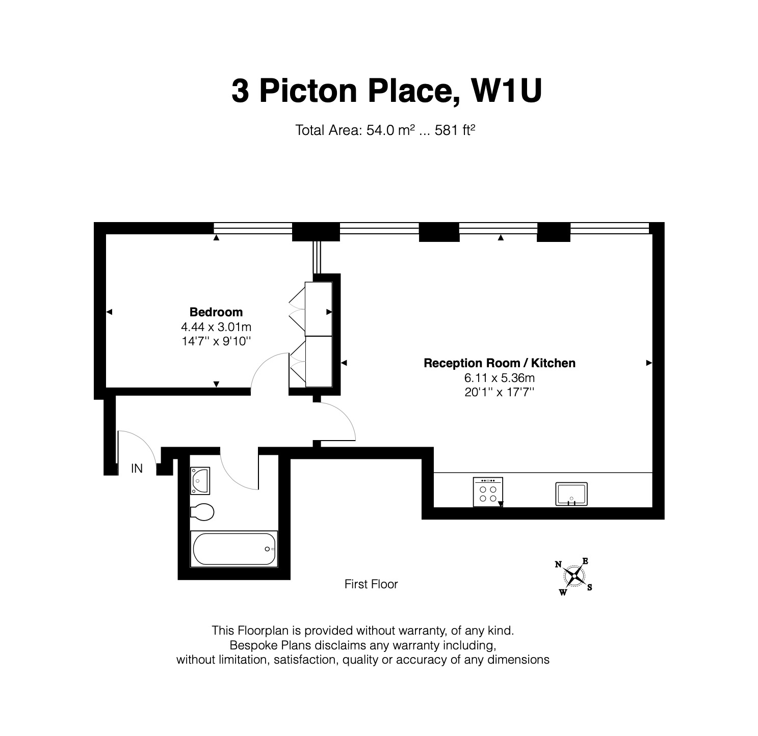 3,, 5 Picton Place, London floorplan