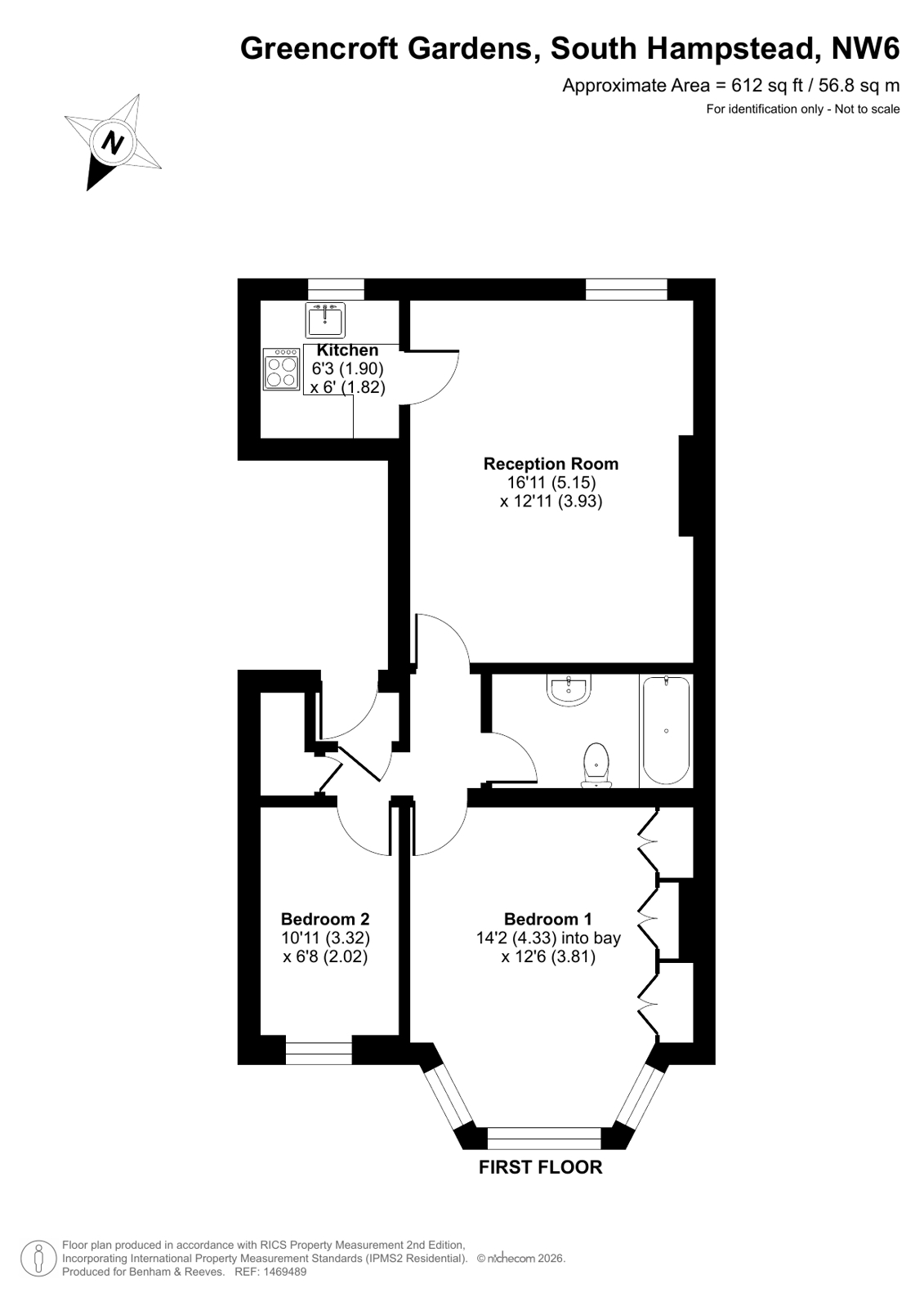 First Floor, 25, Greencroft Gardens, South Hampstead floorplan