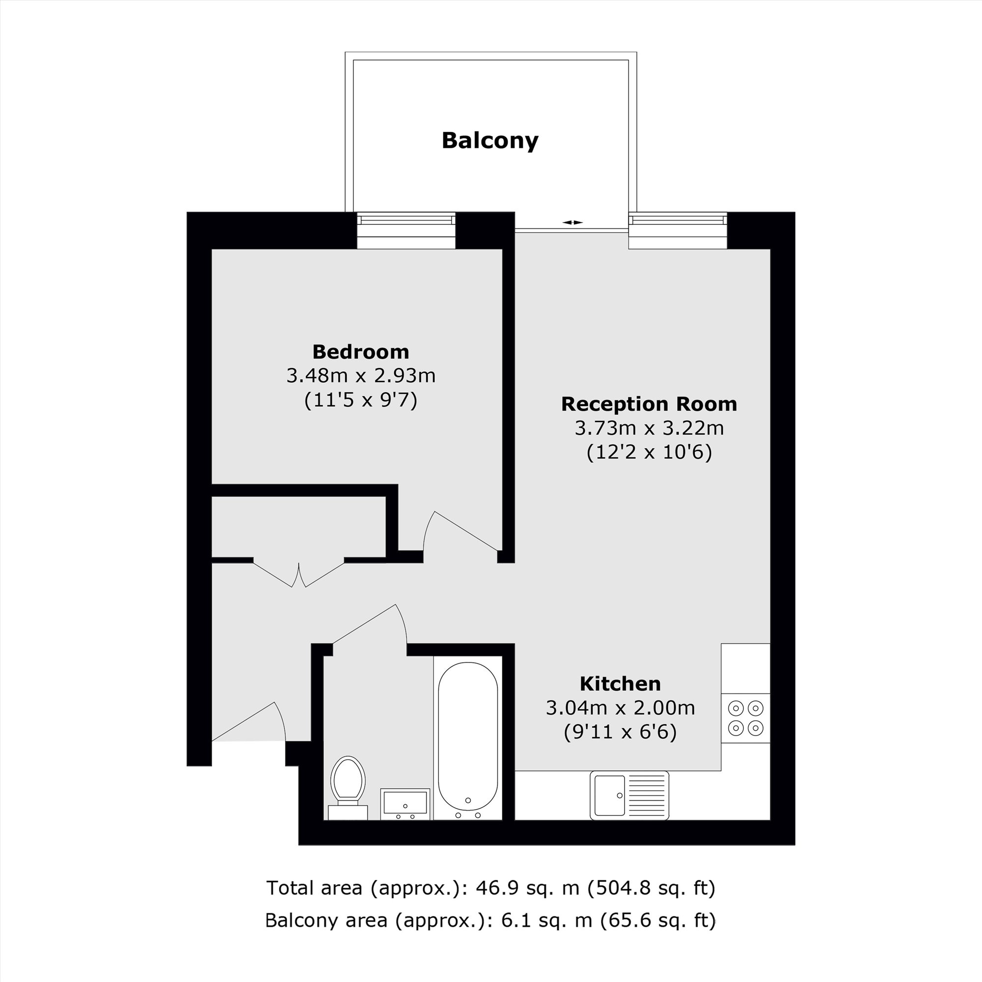 Flat 75 Curie House, Wallis Road, London floorplan