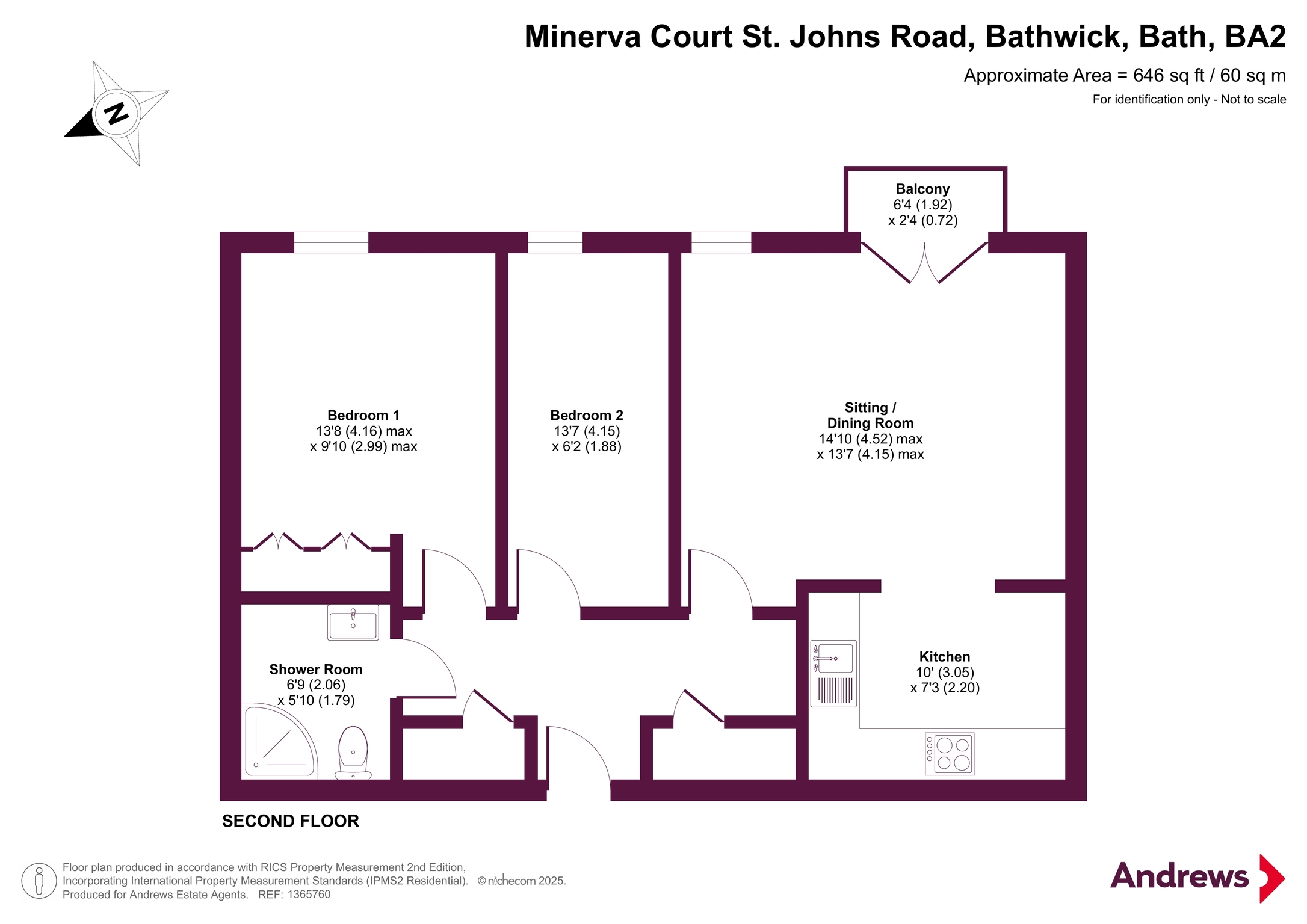 Flat 22, Minerva Court,, St. Johns Road, Bath floorplan