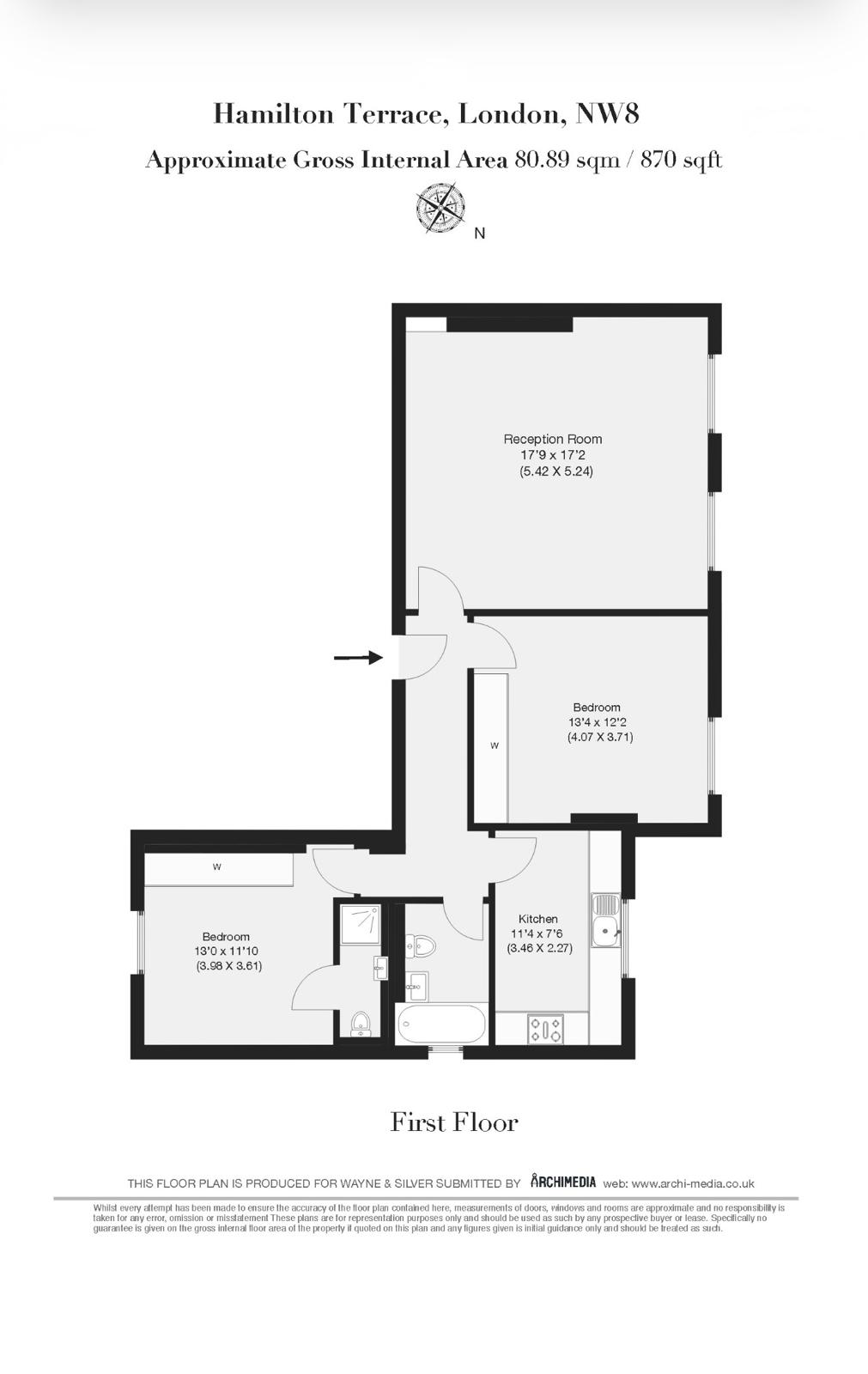 Flat 2, 17, Hamilton Terrace, London floorplan